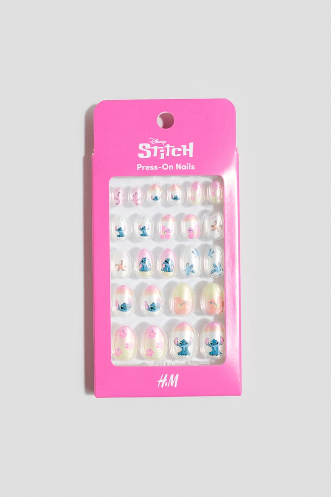 Press-on nails - Pink/Lilo & Stitch/Pink/SmileyWorld® - 1