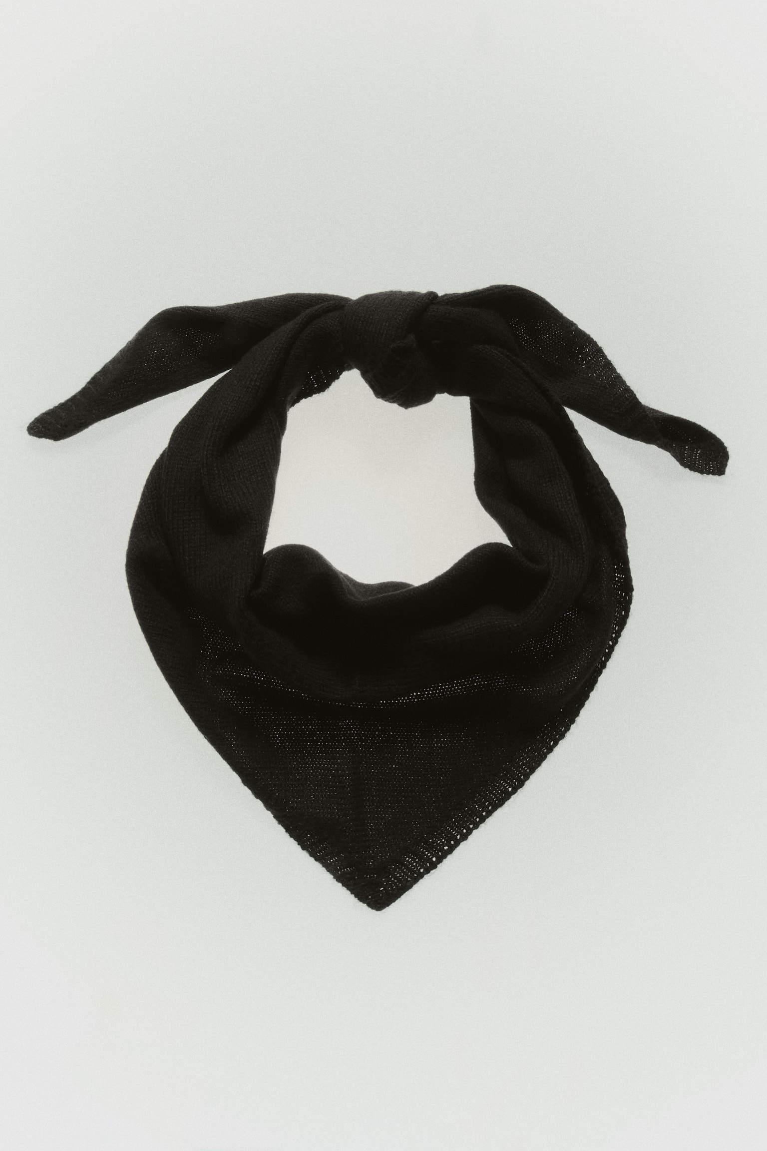 Fine-knit scarf - Black/Light dusty pink/Dark grey marl - 1