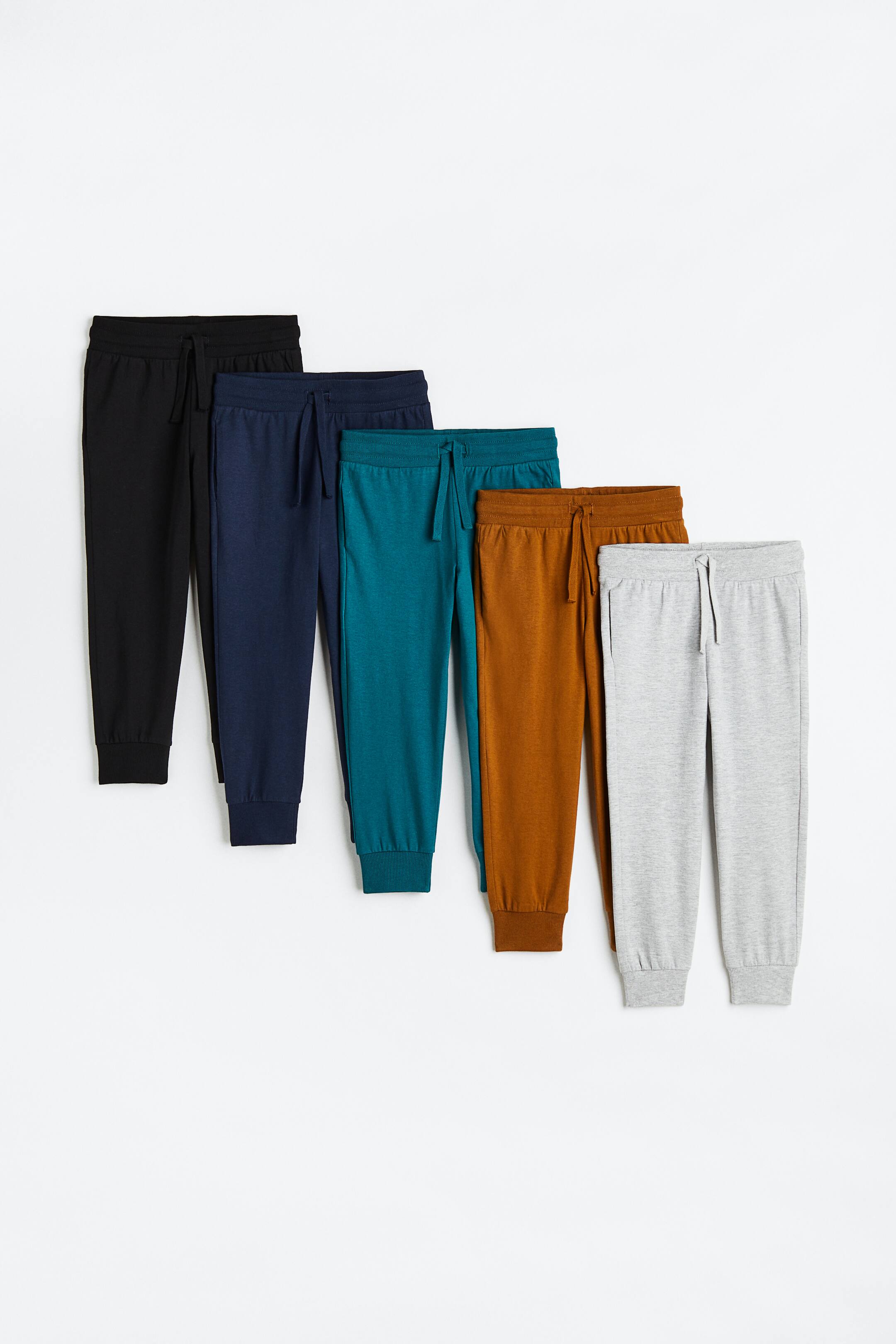 View larger image: 5-pack cotton jersey joggers - Brown/Dark blue - Kids | H&M 1