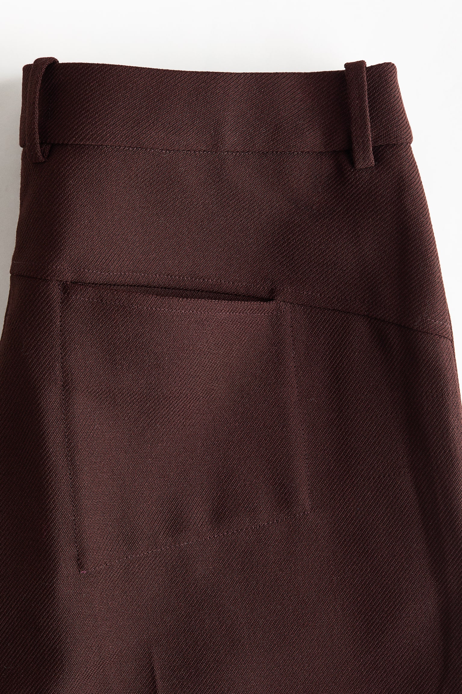 Wool-blend trousers - Burgundy/Grey marl - 4