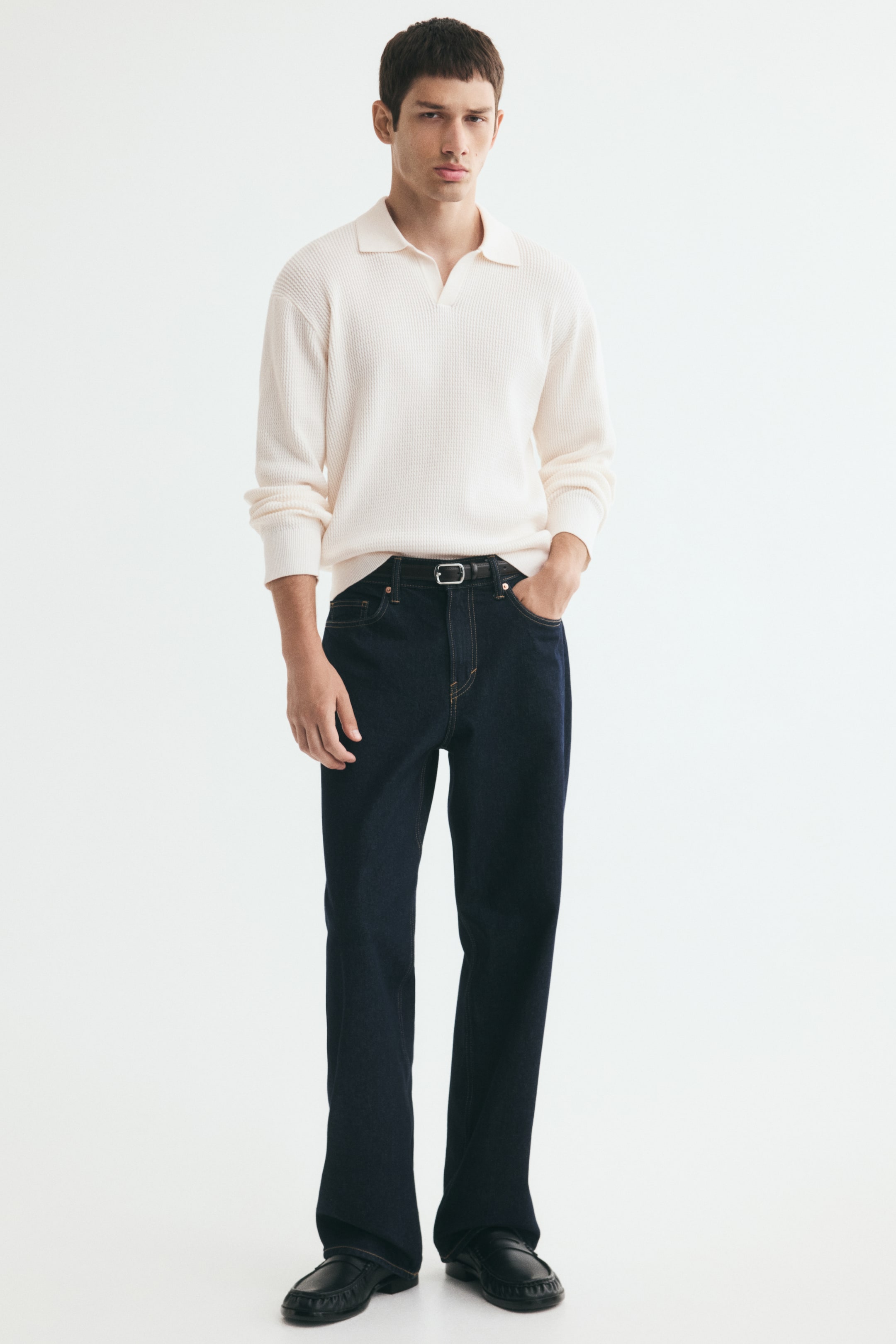 Relaxed-Fit Knit Polo Shirt