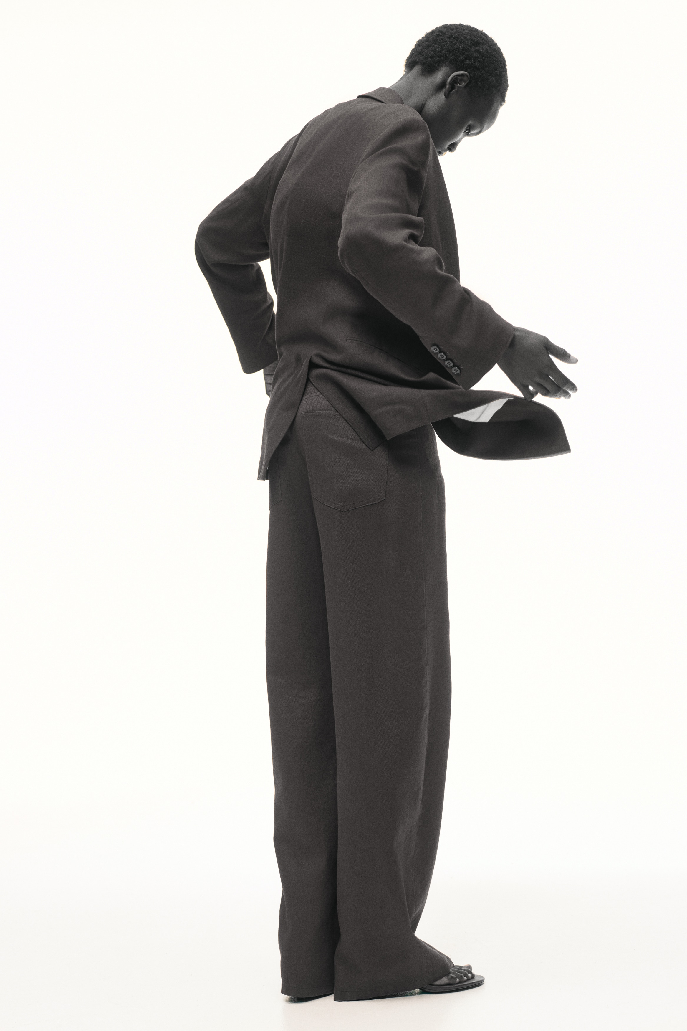 Linen-blend trousers
