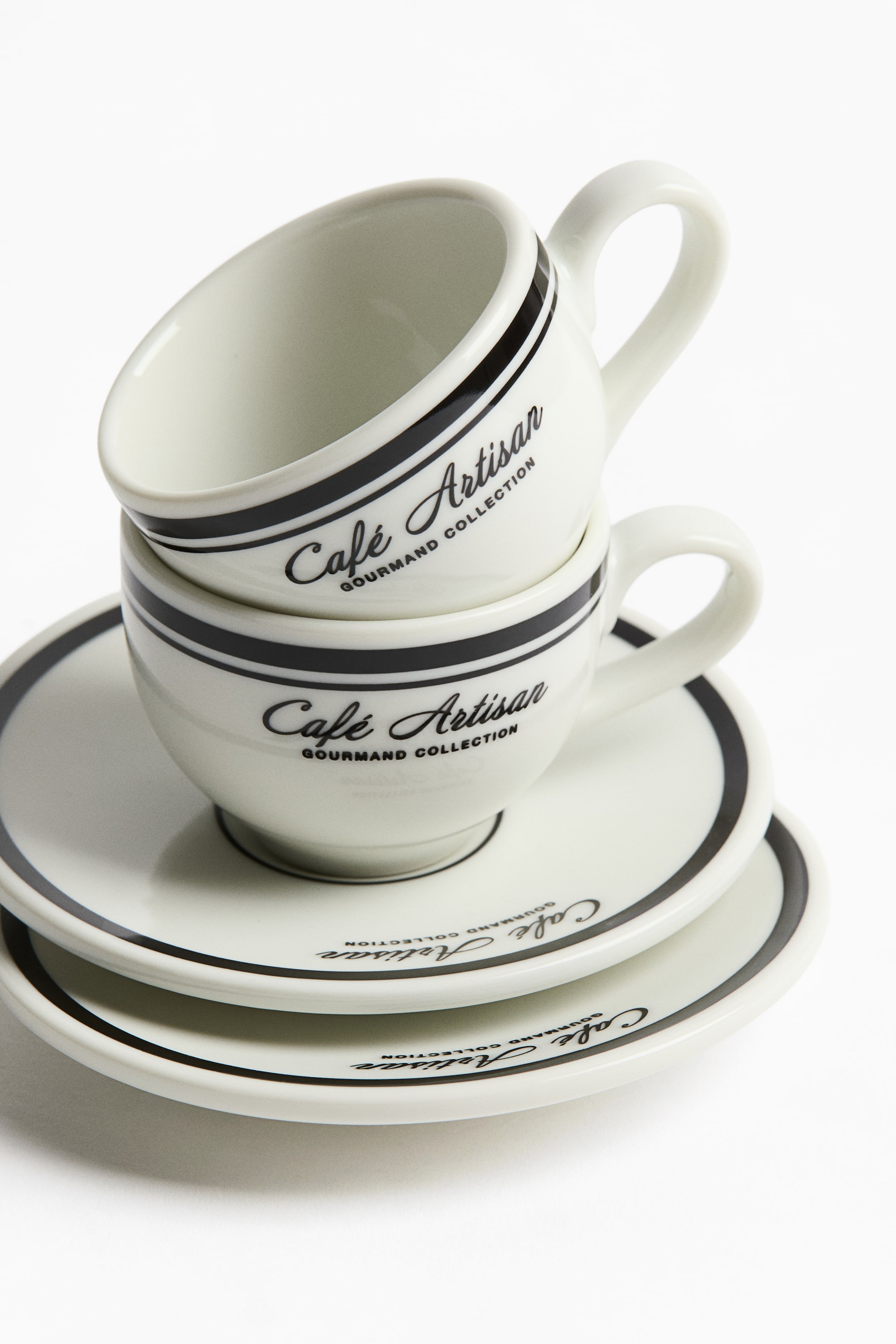 2-Pack Porcelain Espresso Cups with Saucers