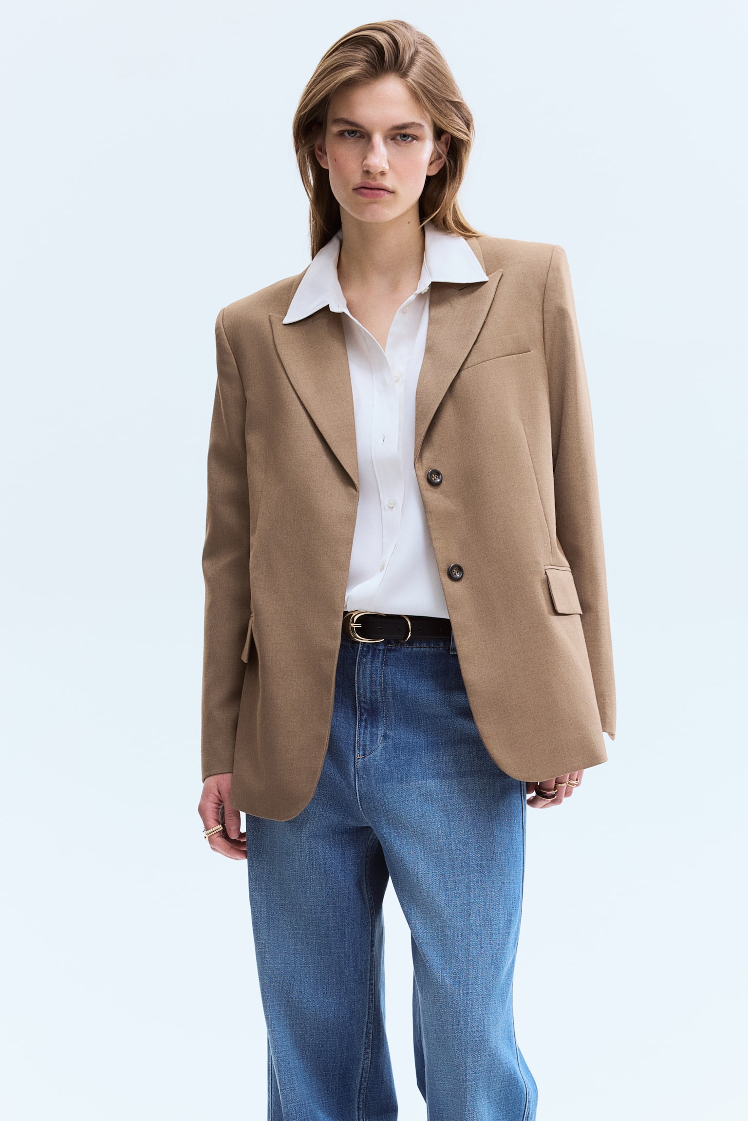 Женские джинсы H&M Straight High, цвет: Джинсовый синий — фото 3
