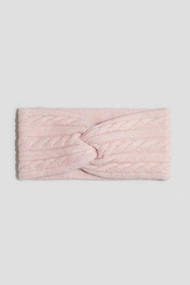 Faixa para a cabeça em malha de torcidos - Rosa claro/Creme/Castanho/Padrão leopardo - 1