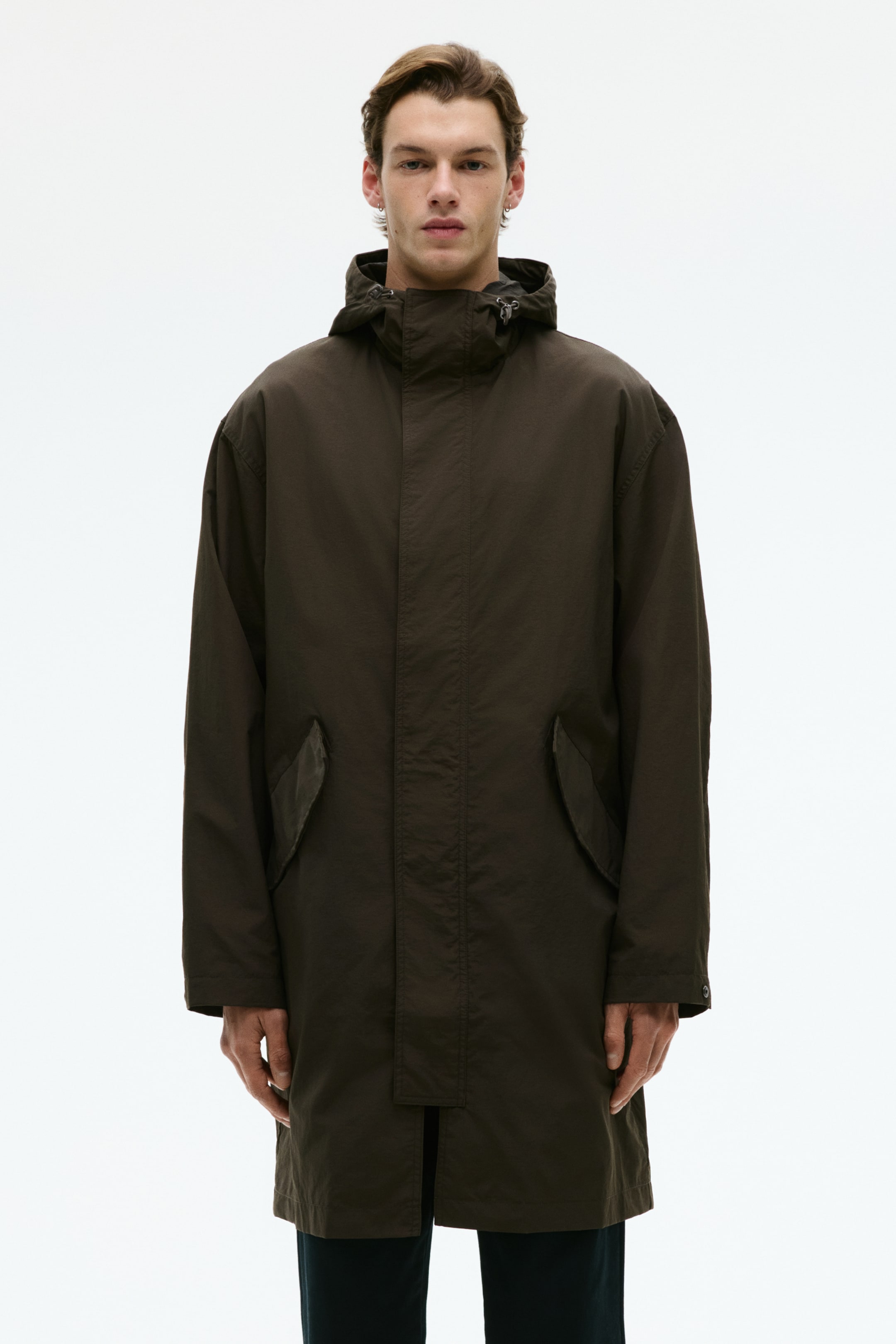 Xem ảnh lớn hơn: Áo khoác parka vải nylon có mũ - Màu xanh kaki đậm - Men | H&M VN 3