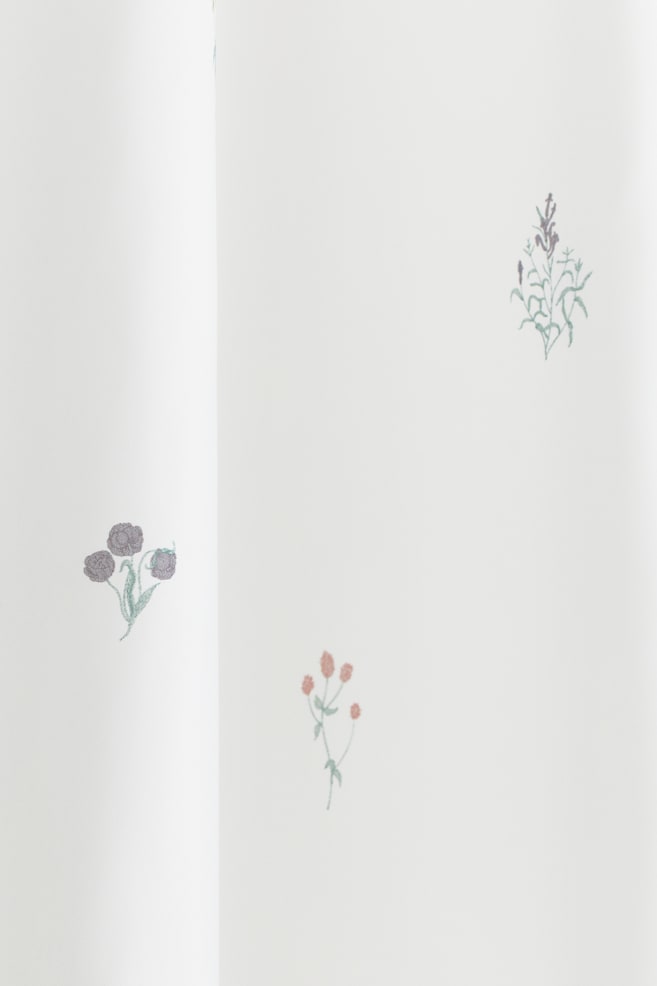 Blomstret bruseforhæng - Hvid/Blomstret - 3