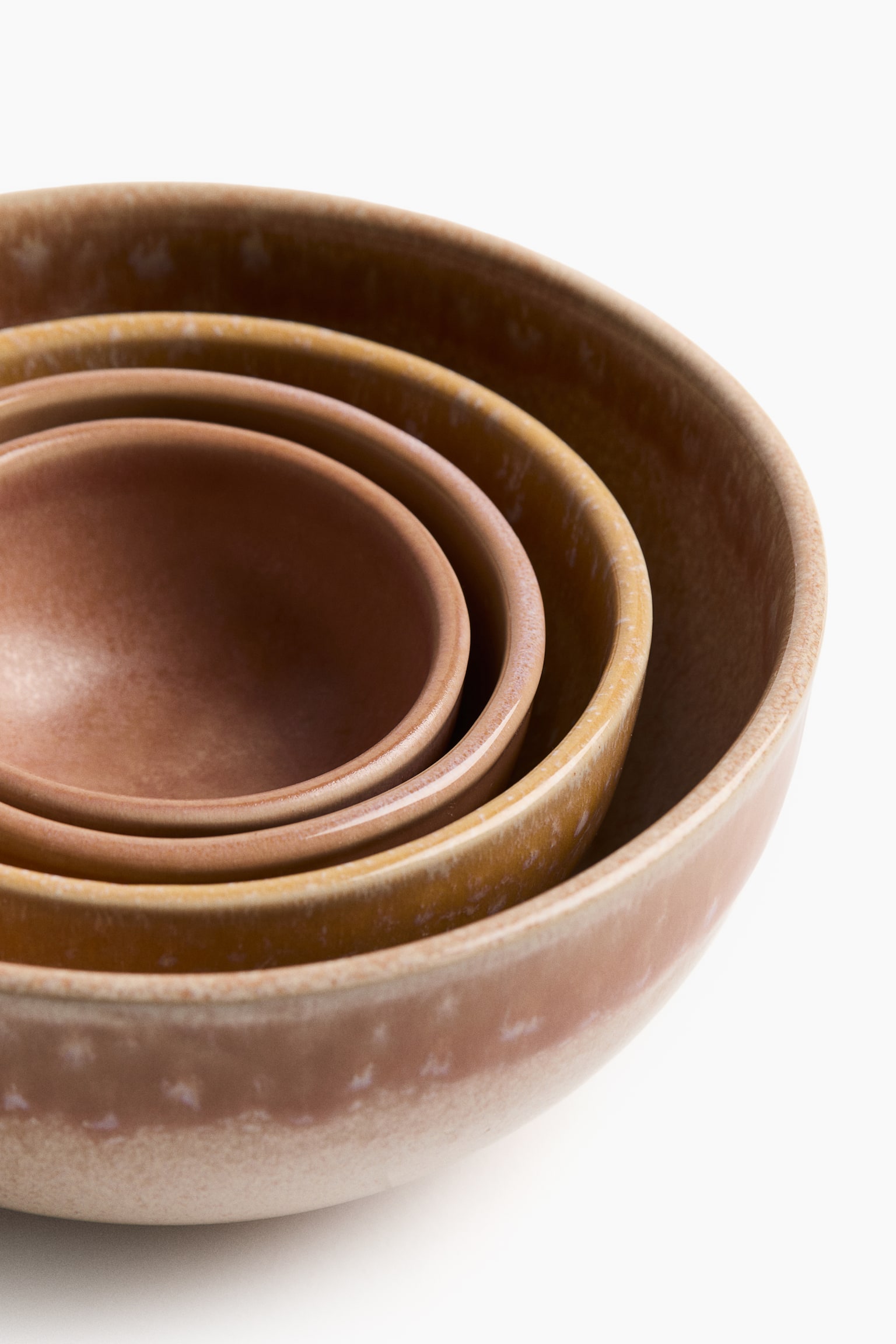 4-piece stoneware bowl set - Orange - 3