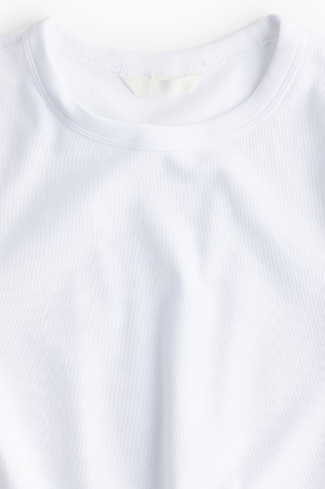 Maglia a maniche lunghe in jersey-Bianco - 5