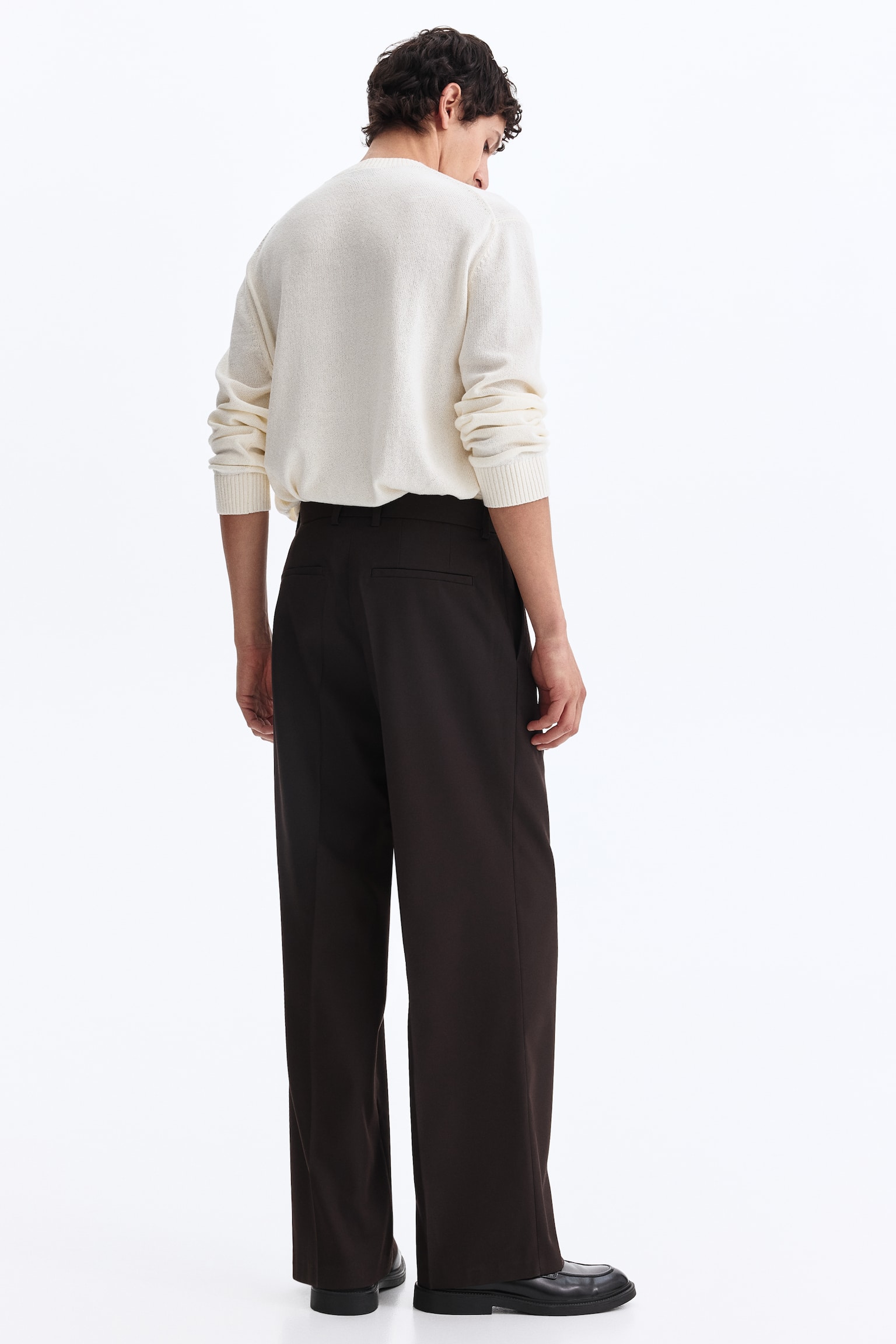 Loose Fit Tailored trousers - Dark brown/Black - 6