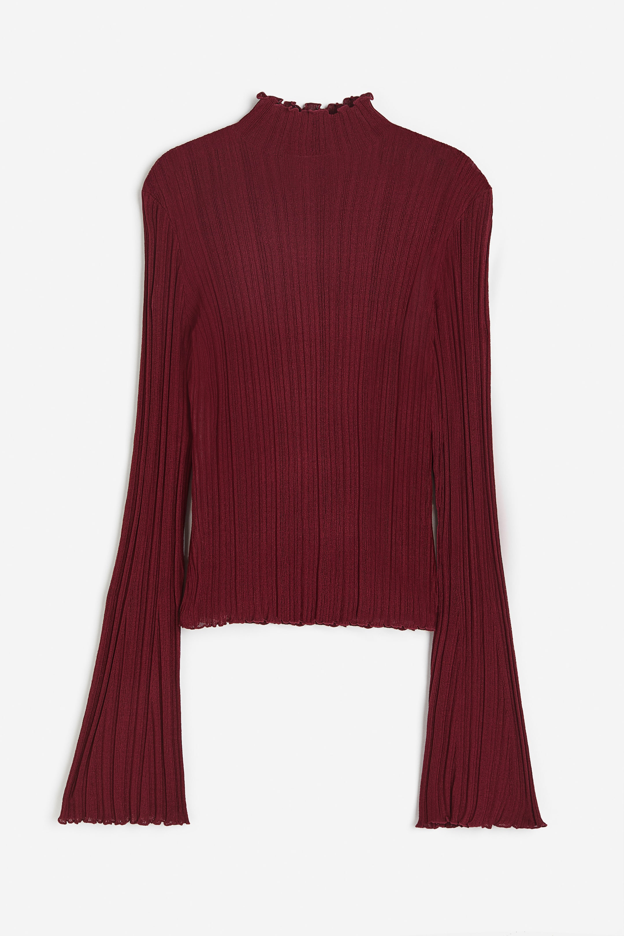 Rib-knit Mock Turtleneck Top