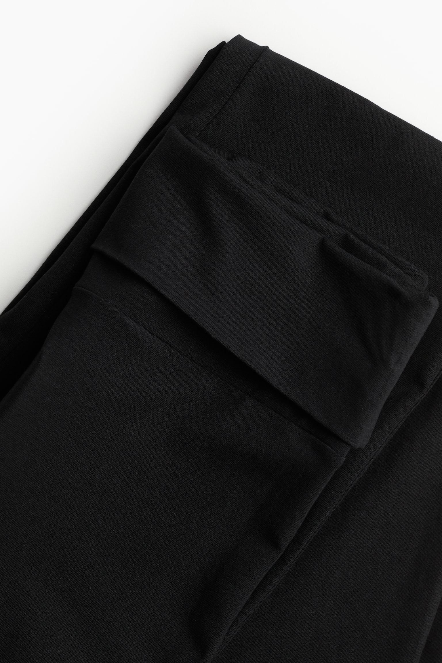 Flared jersey trousers - Black/Light grey marl - 3