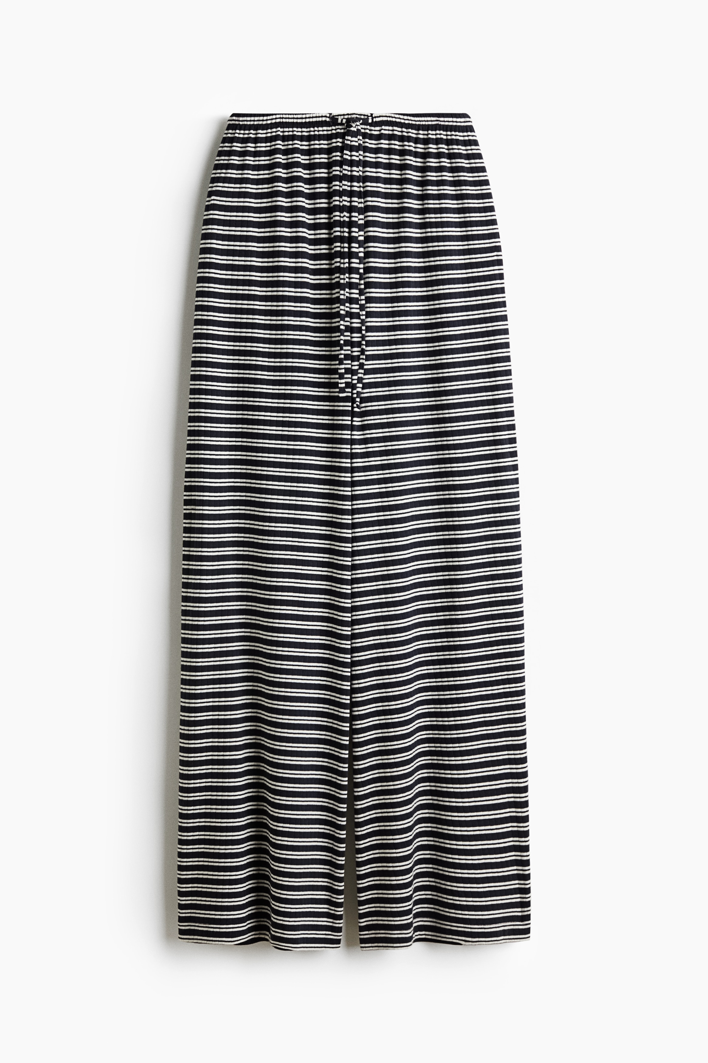 Ribbed drawstring trousersModel