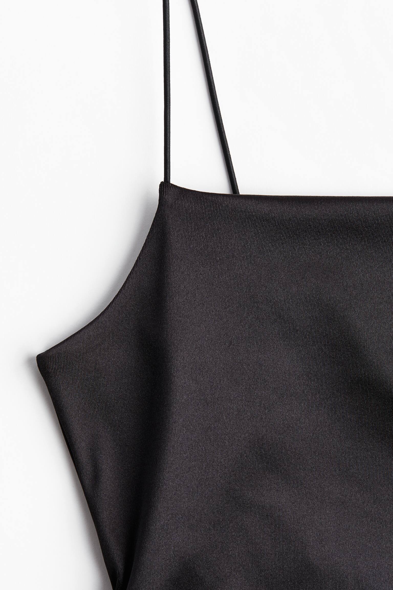 שמלה עם כיווצים - שחור - 2