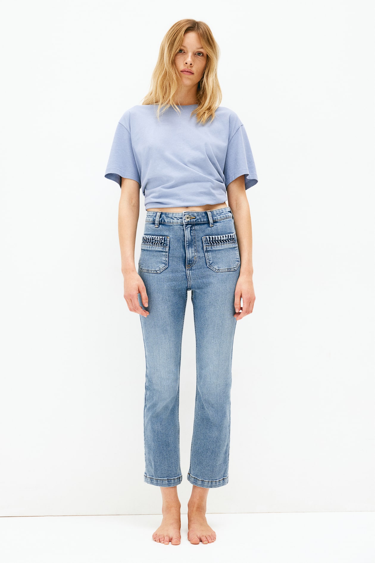 Cropped jeans - Bleu denim - FEMME | H&M FR