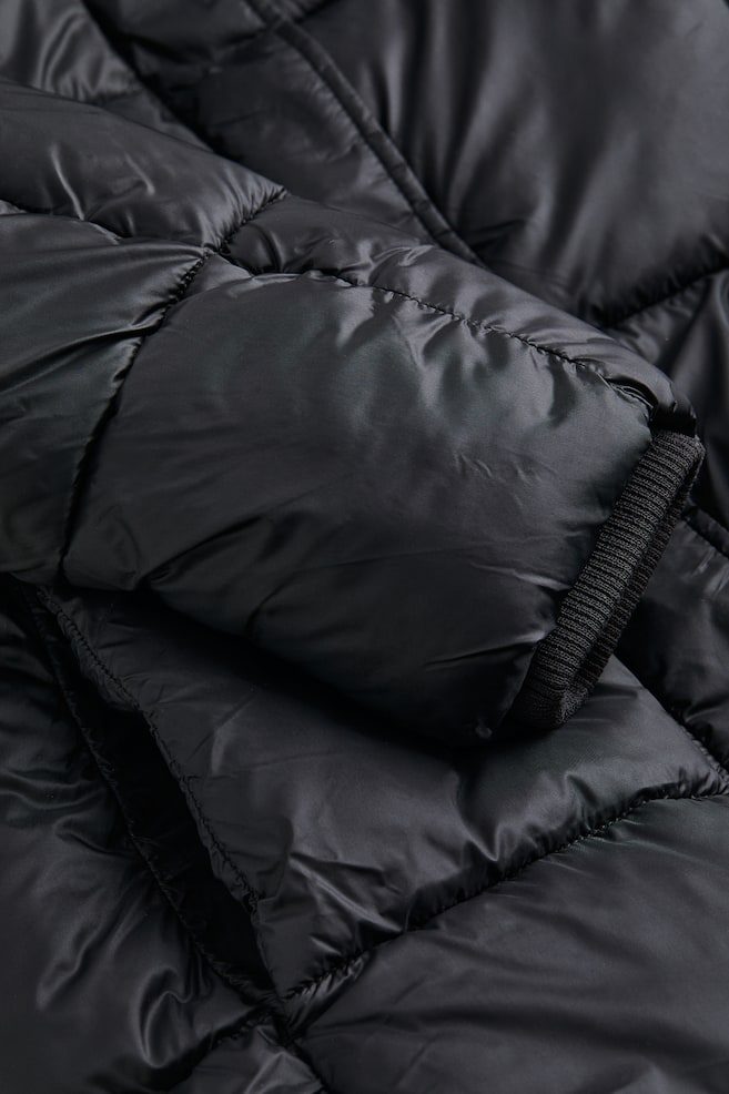 Hooded puffer coat - Black/Black - 2