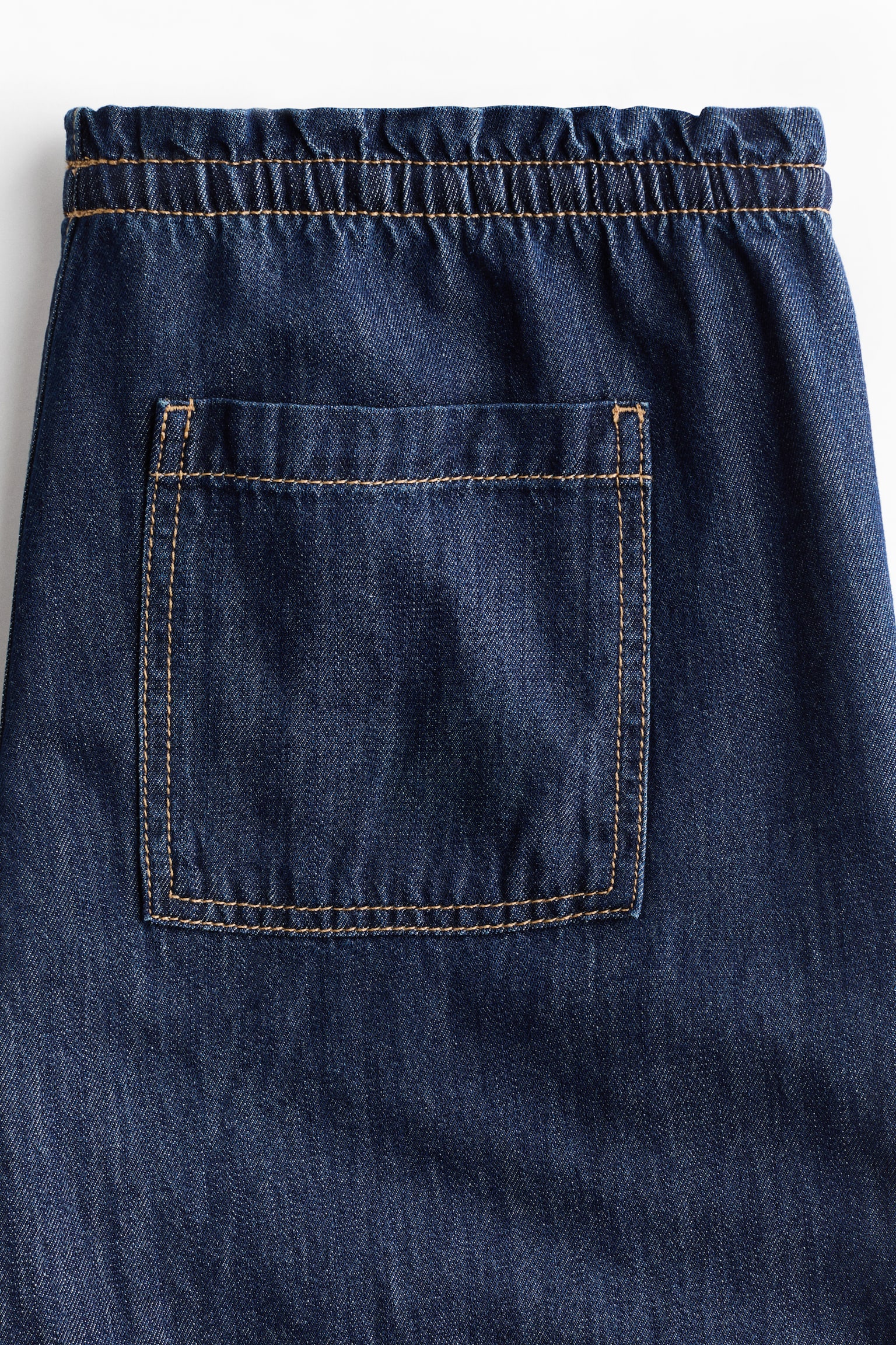 Denim pull-on trousers - Dark denim blue/Light beige/Striped/Light grey/Denim blue - 2