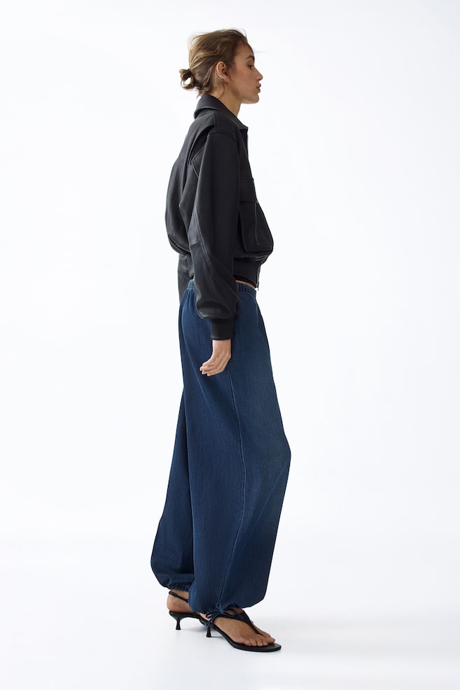 Balloon-leg denim trousers - Dark denim blue/Light denim blue/Black/Dark greige - 2