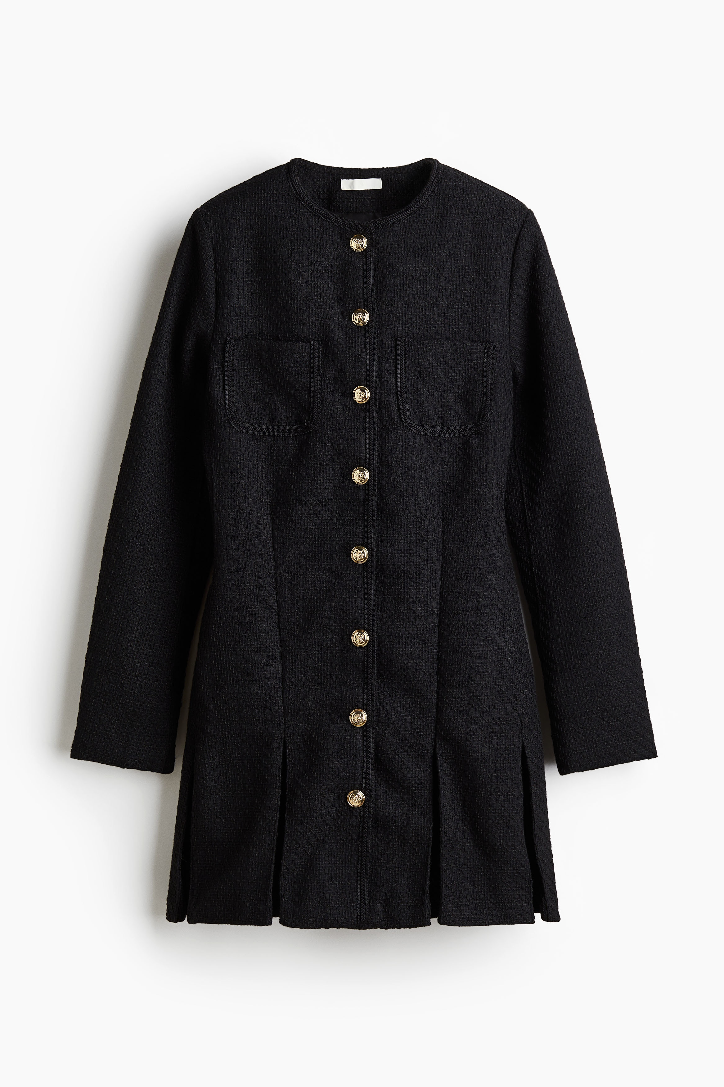 Bouclé dress - Black/Burgundy