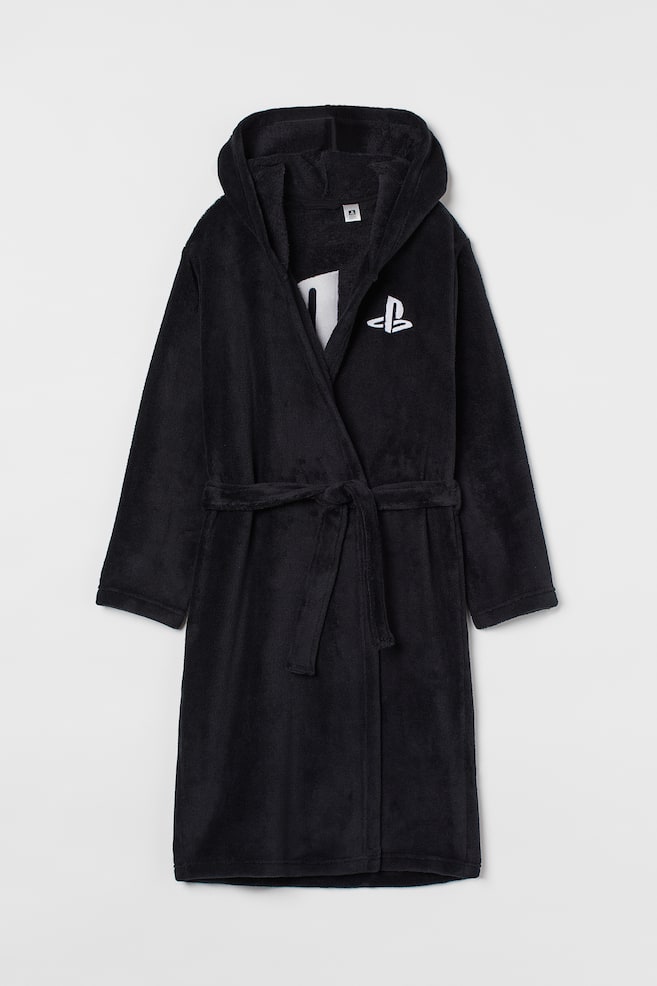Appliquéd dressing gown - Black/PlayStation - 1