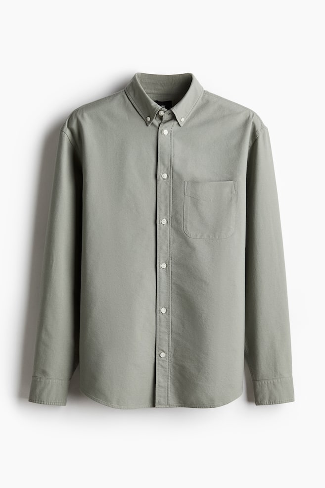 Regular Fit Oxford Shirt - Sage green/Pink/striped/White/Khaki green/Dark green/Light blue/Black/White/striped/Light blue/striped/Green/striped/Light beige/White/striped/Dark gray/Light yellow/Dark khaki green/Dark blue - 1