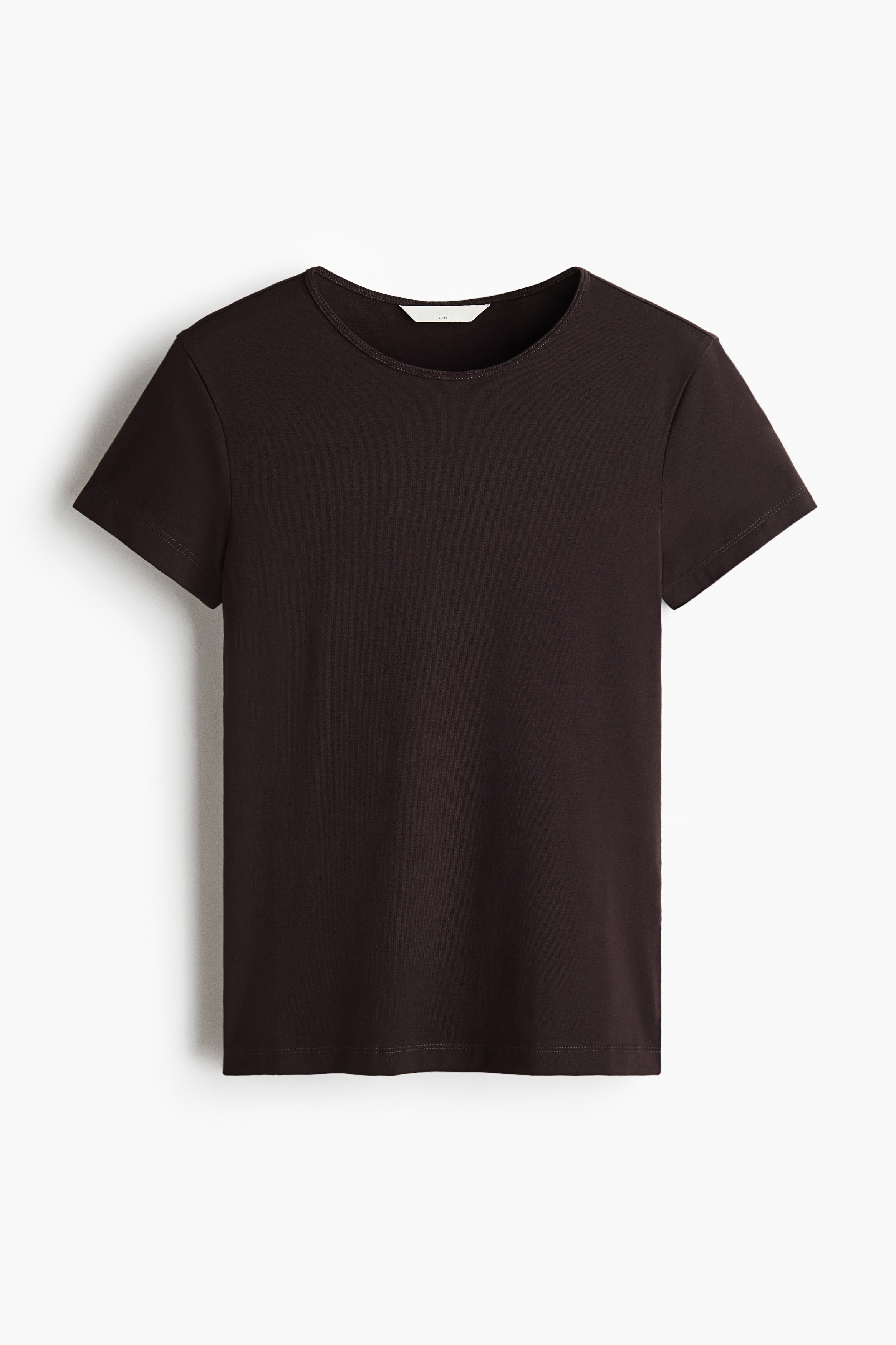 Fitted Supima® cotton T-shirt - Dark brown/Light grey marl/Black/White