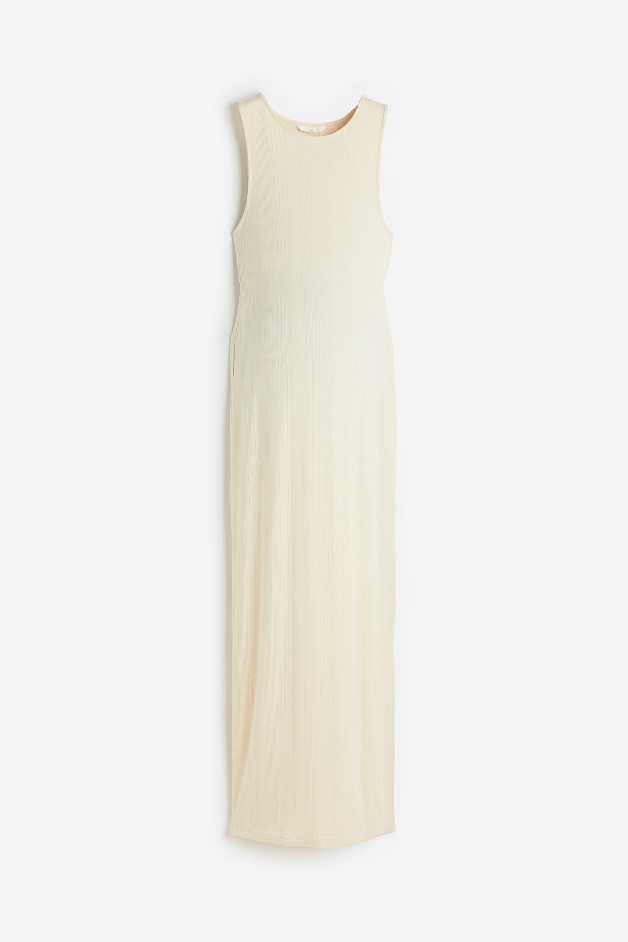 MAMA Ribbed dress - Round neck - Sleeveless - Light beige - Ladies  