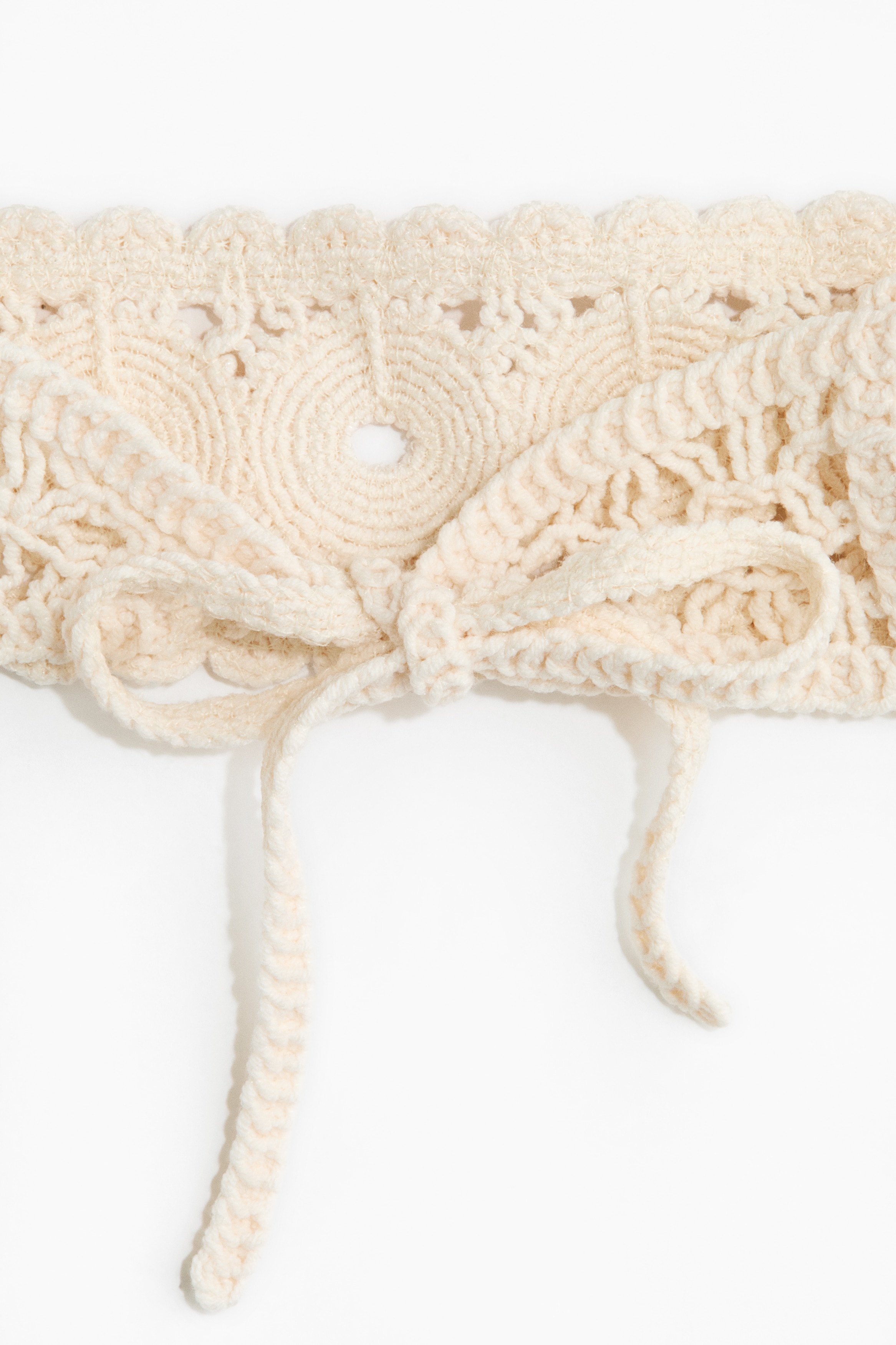 Crochet-look cotton hairband