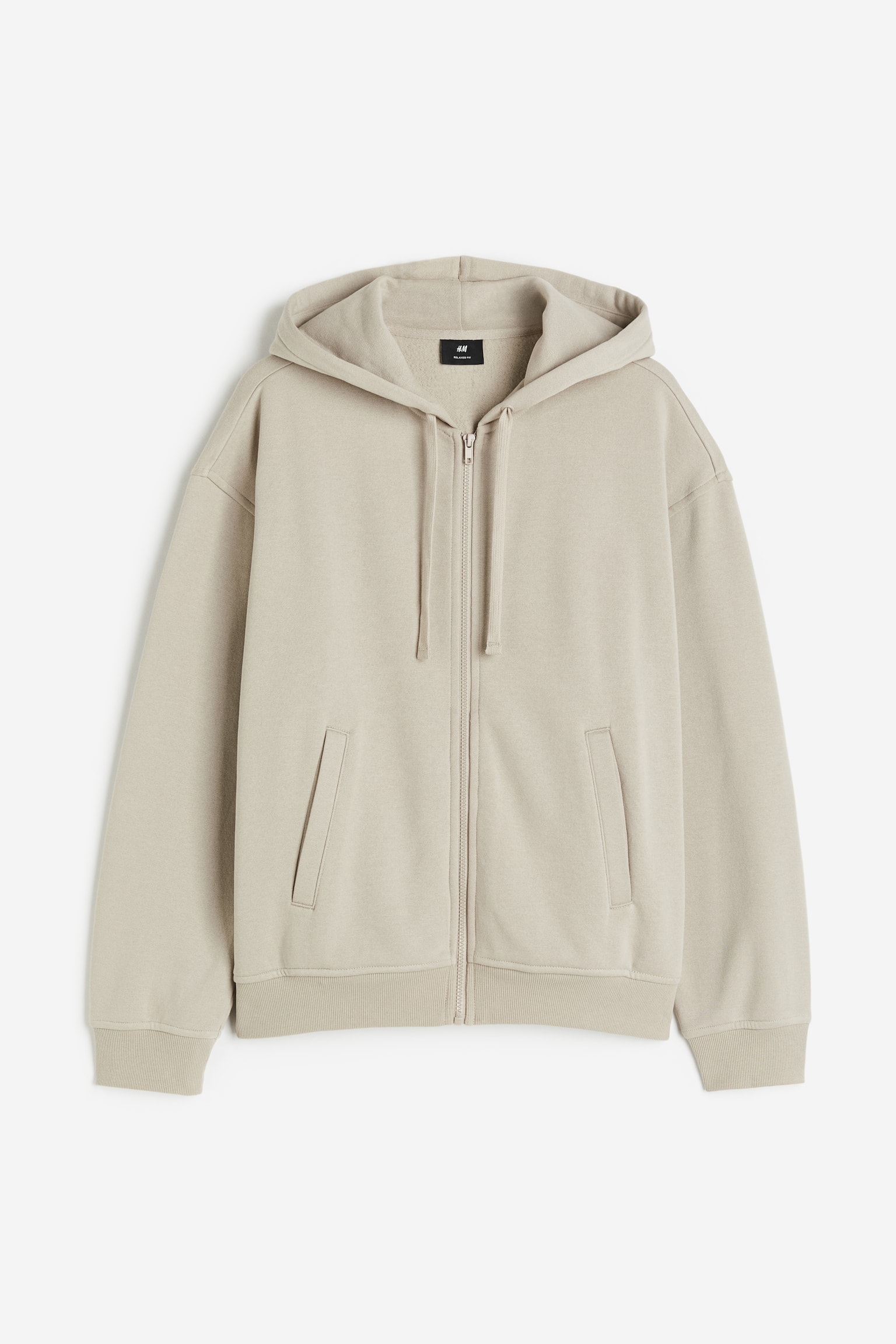 Loose Fit Zip Up Hoodie - Beige/Grey marle/Dark green/Black/Blue/Dark greige/Light beige/Burgundy/Light greige - 1