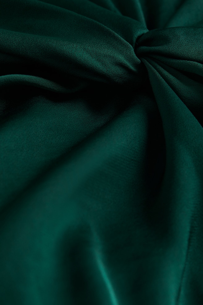 MAMA Knot-detail satin dress - Dark green - 4