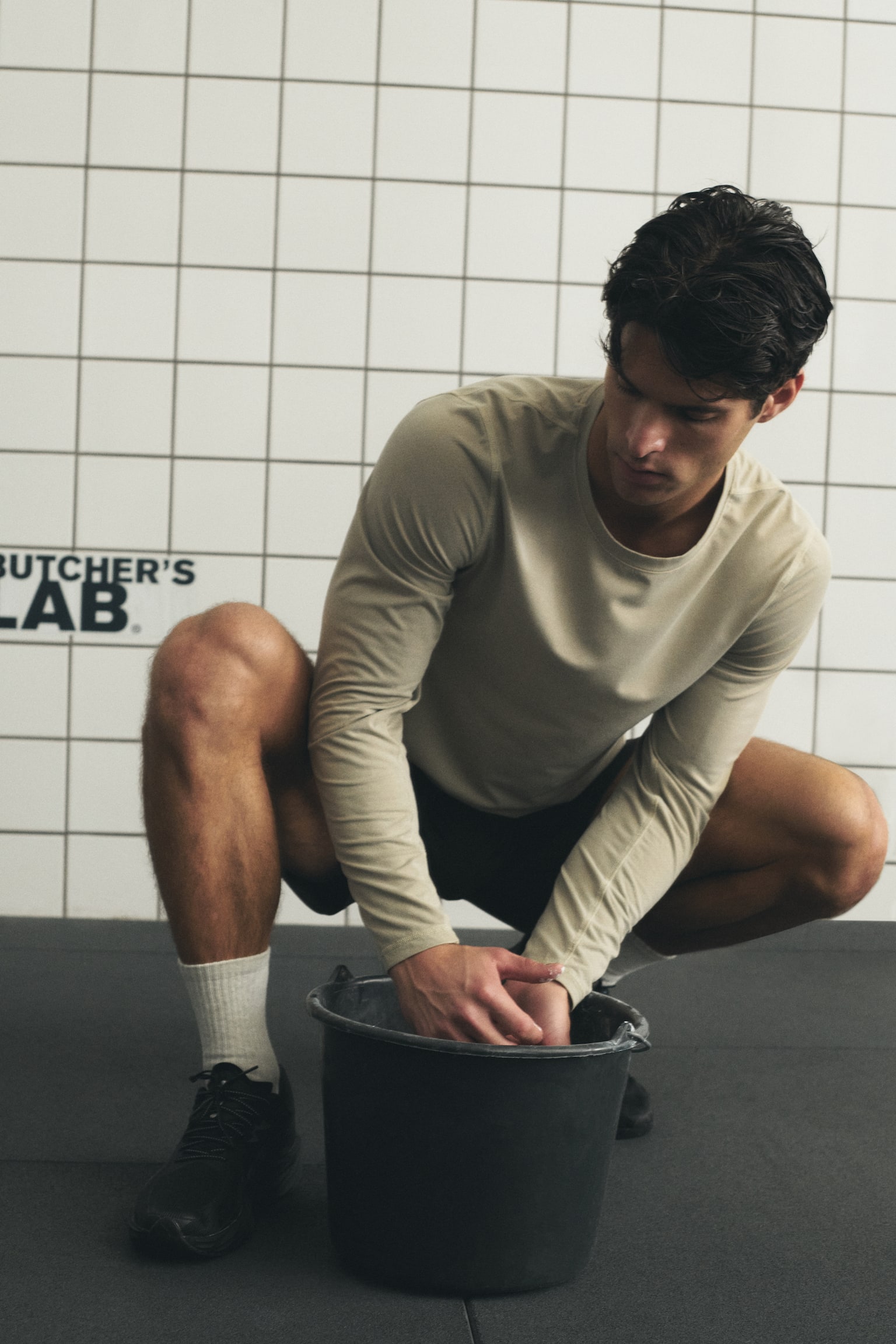 Playera deportiva Regular Fit con DryMove™ - Beige claro/Gris oscuro - 6