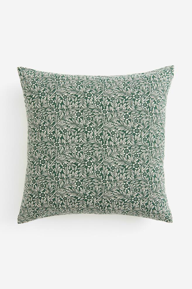 Patterned cushion cover - Green/Floral/Red/Floral - 1