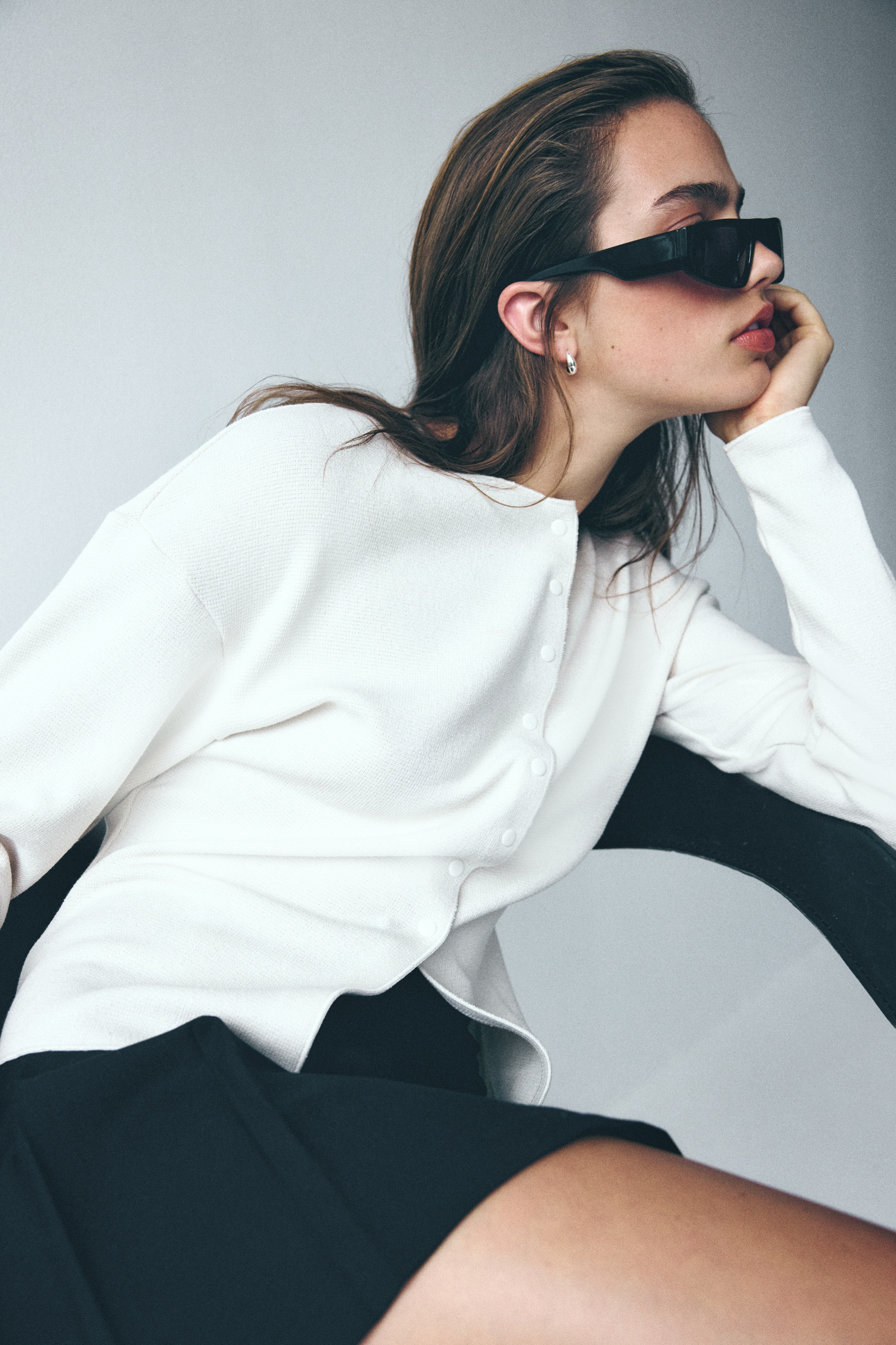 Textured-knit cardigan