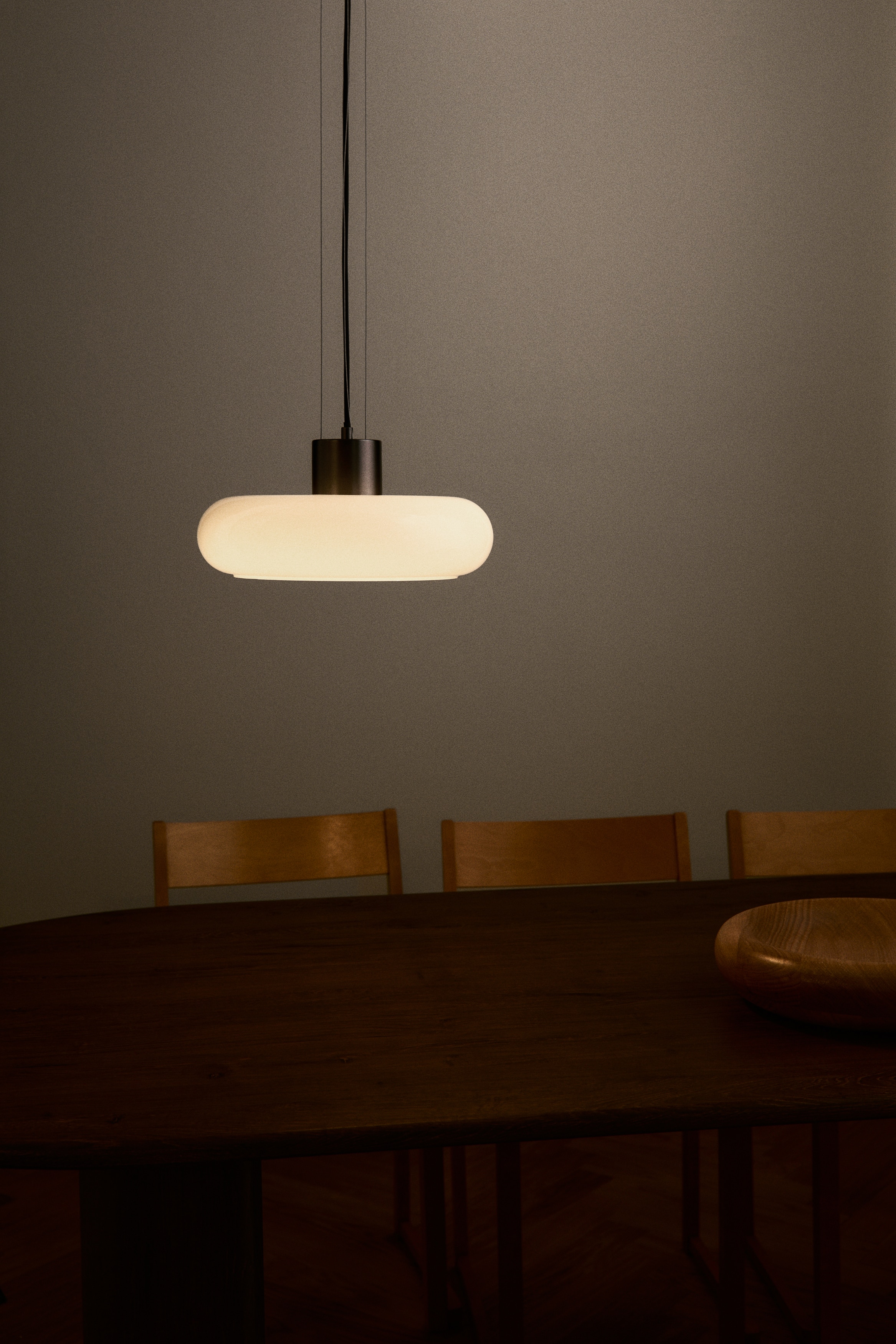 Glazen hanglamp - Lichtbeige/zilverkleurig