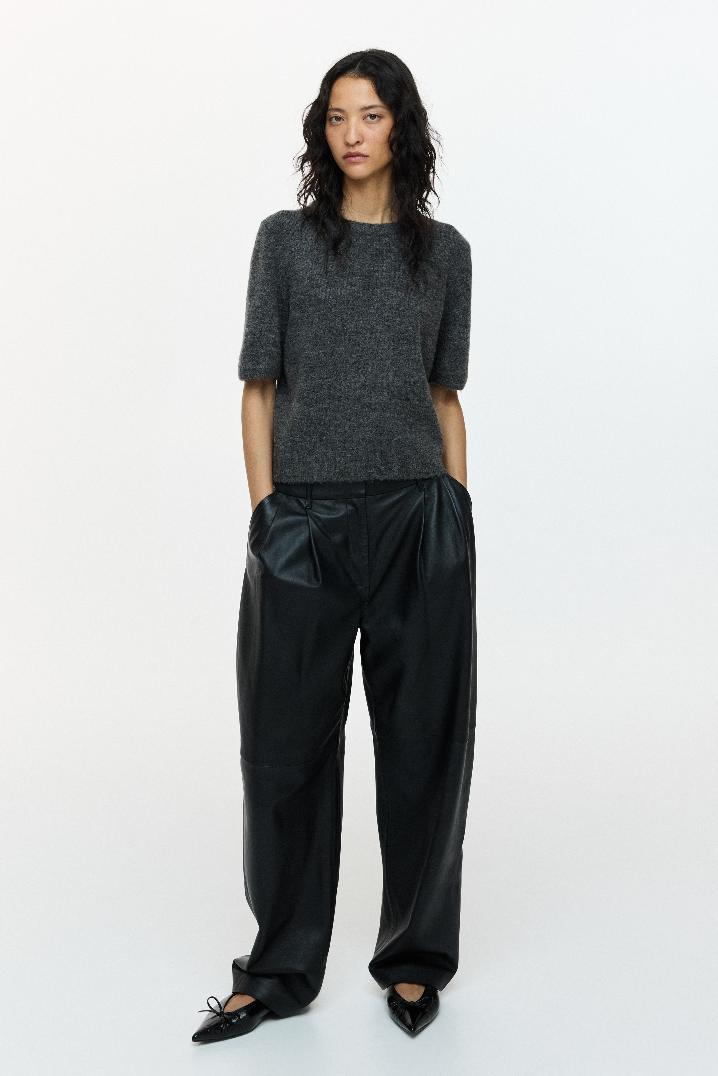 Fine-knit T-shirt