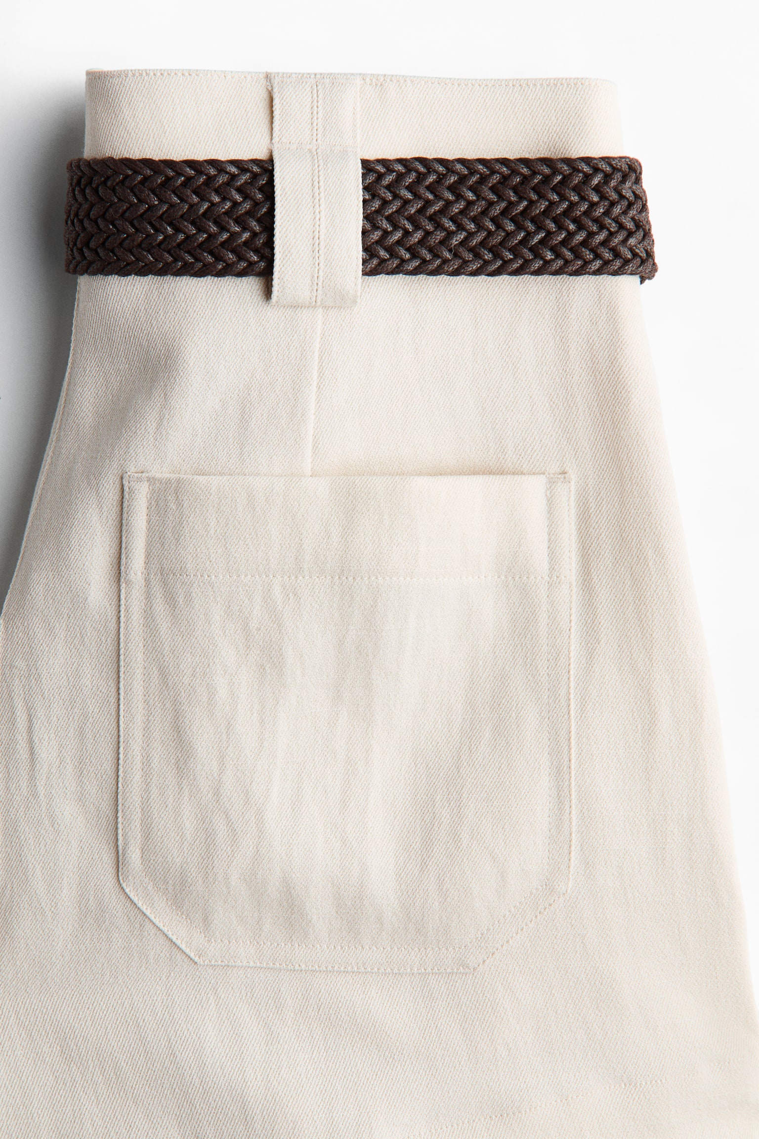 Belted tailored shorts - Cream/Brown - 5