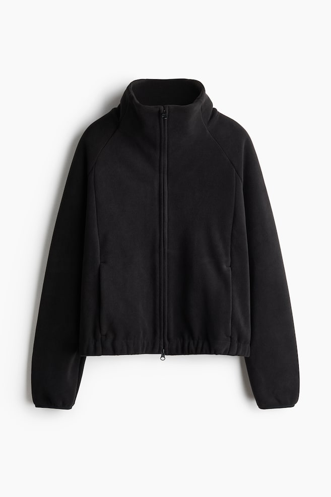 Sports fleece jacket - Black - 1
