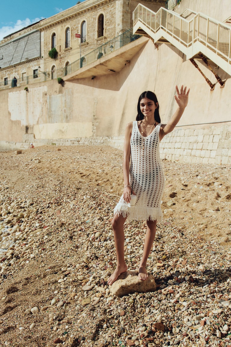 Vestito Bianco Abiti Lunghi Con Frange Vestito Lungo Abito Bianco