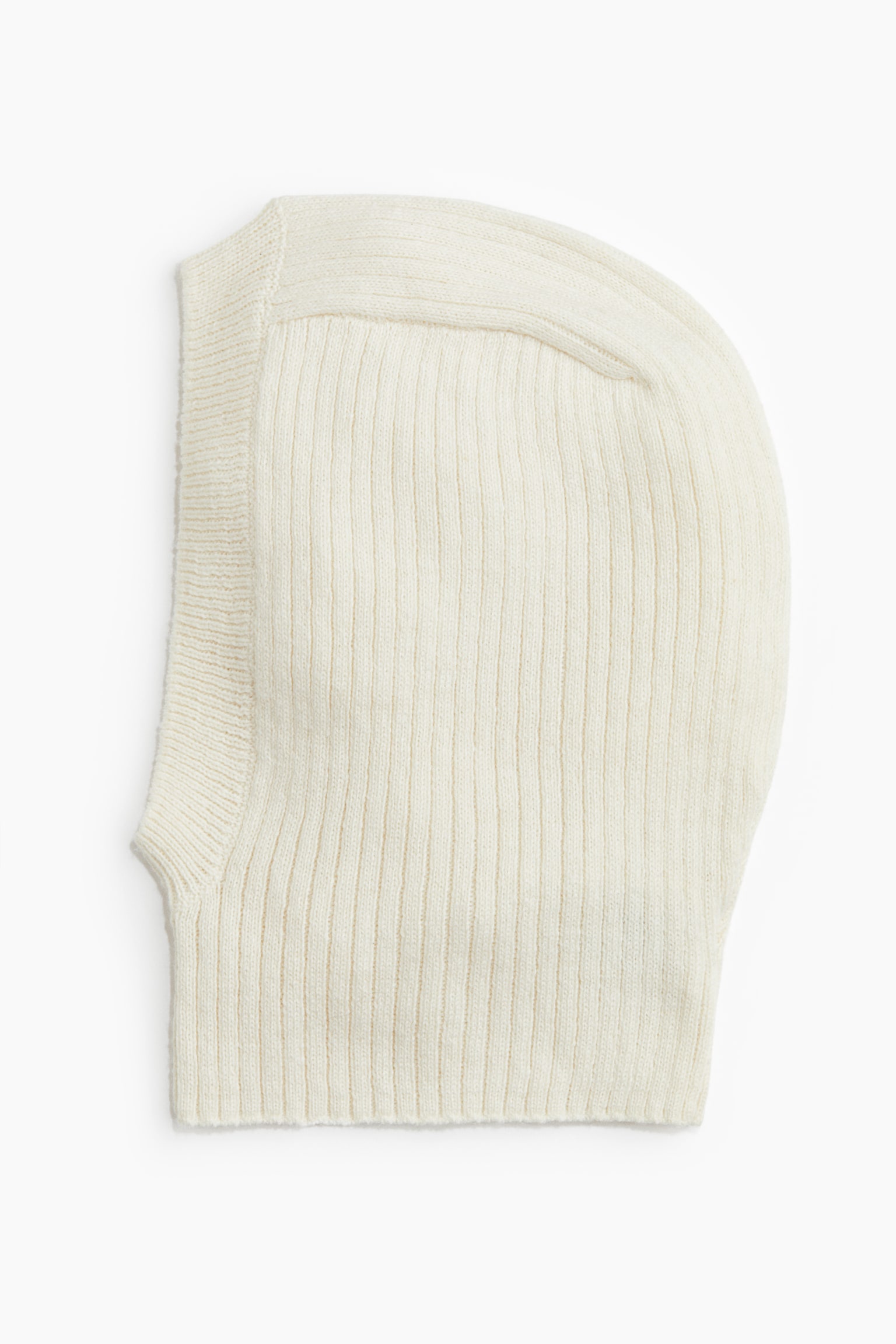 Rib-knit balaclava - Krem