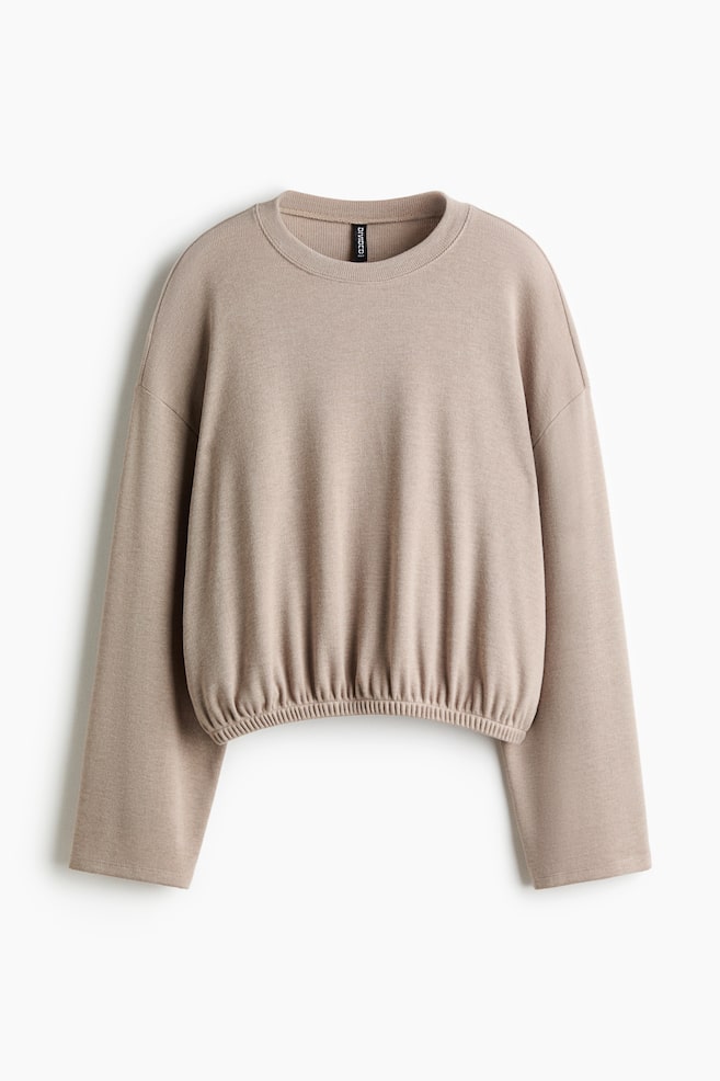 Oversized Top - Taupe/Dark gray melange/Navy blue - 1