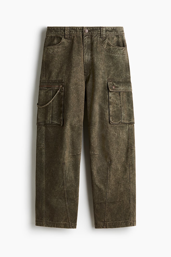 Loose Cargo Jeans - Denim green/Black - 1