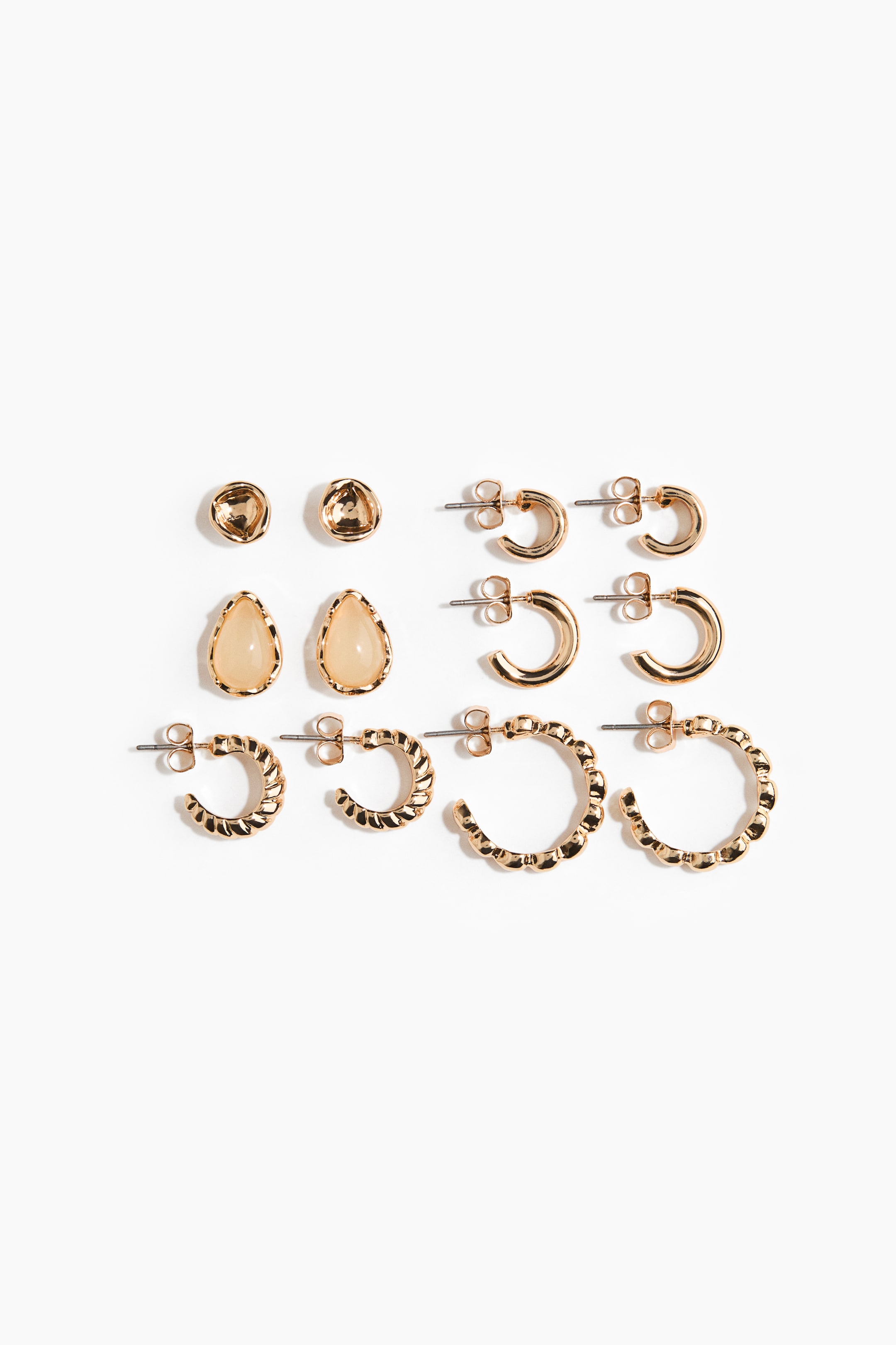 查看大圖: 6 pairs earrings - Gold-coloured - Ladies | H&M 1