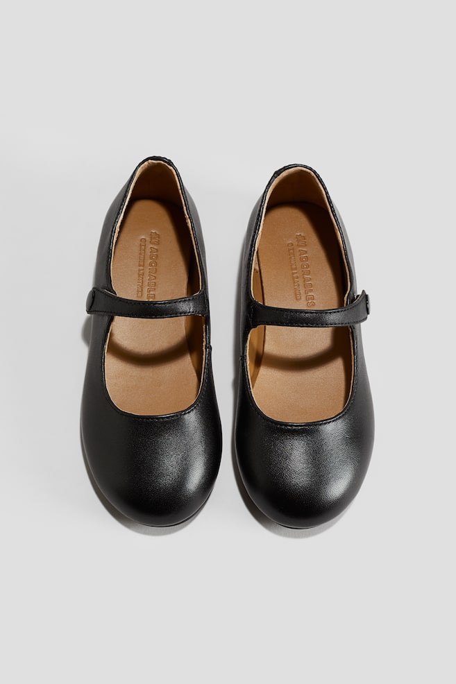 Babies en cuir - Noir/Rose ancien clair - 1