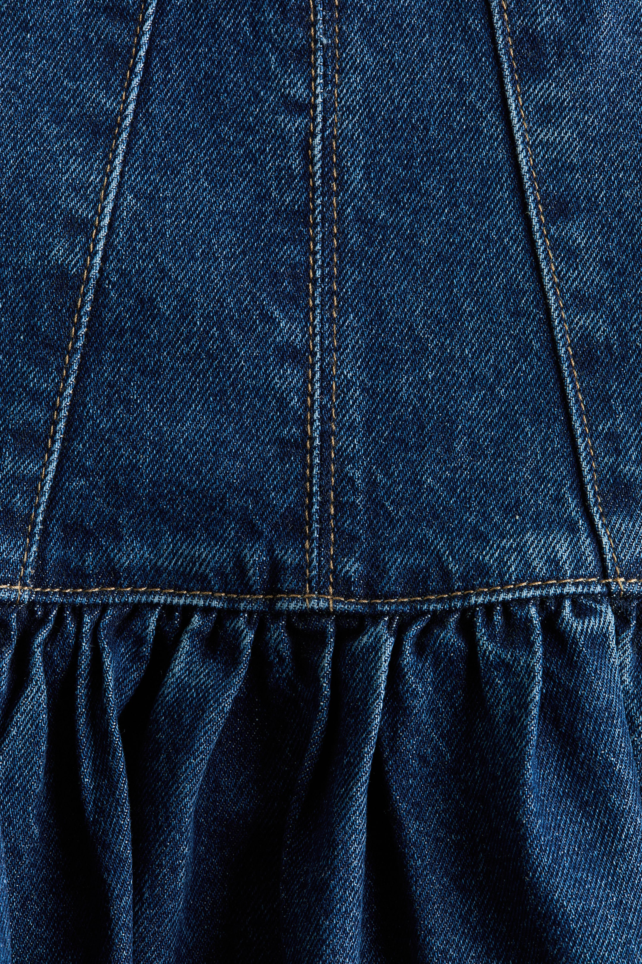 Denim Dress with Flared Skirt