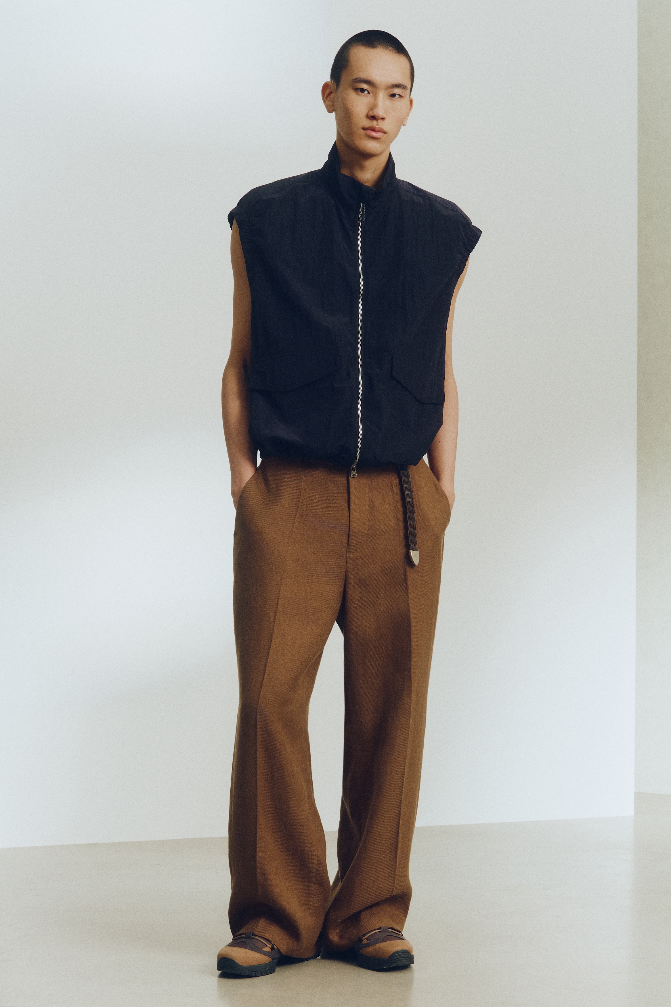 Linnebyxa Loose Fit - Brun