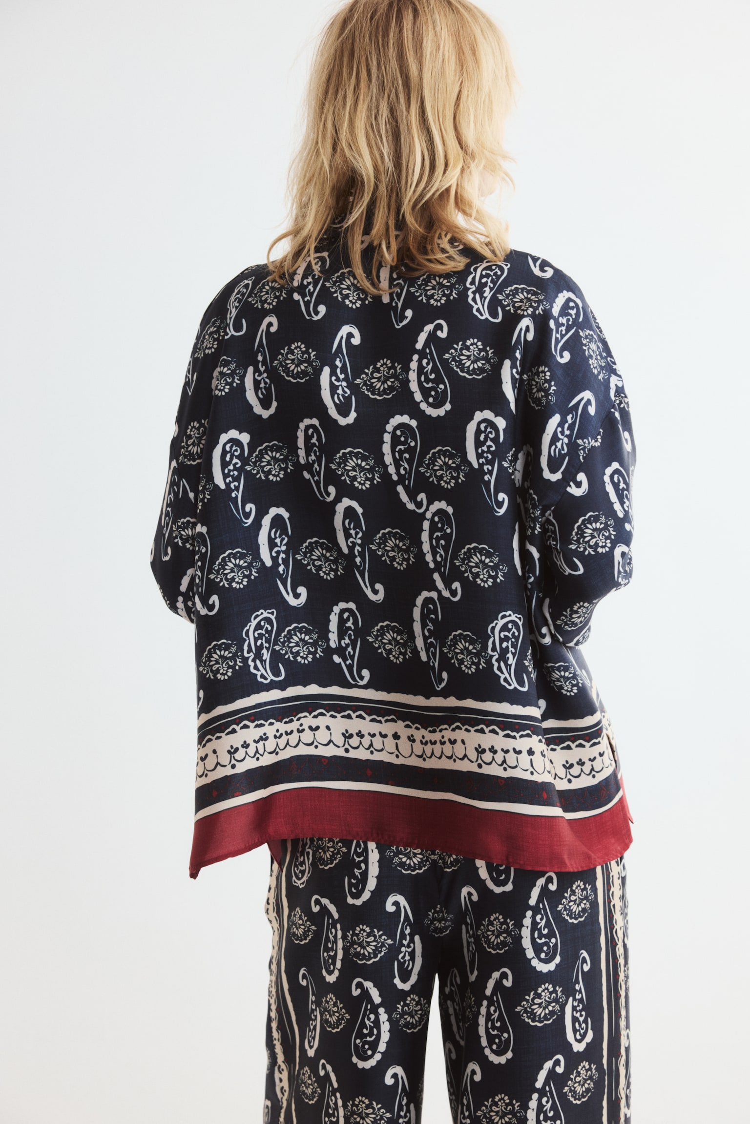 Женская куртка H&M Printed Double-Breasted, цвет: Тёмно-синий — фото 5
