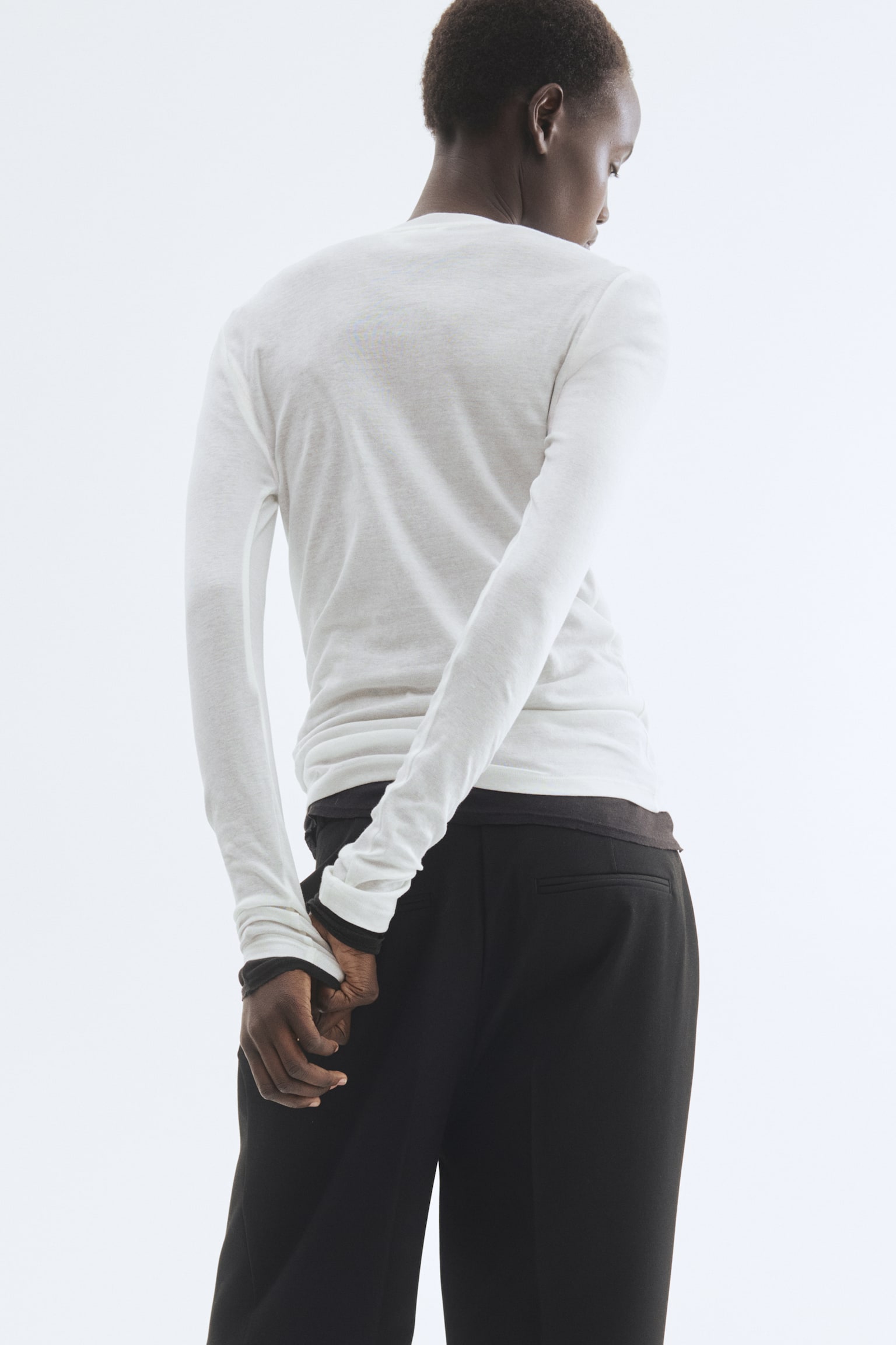 מכנסי טוויל מחויטים - שחור/ירוק חאקי כהה/בז' - 5