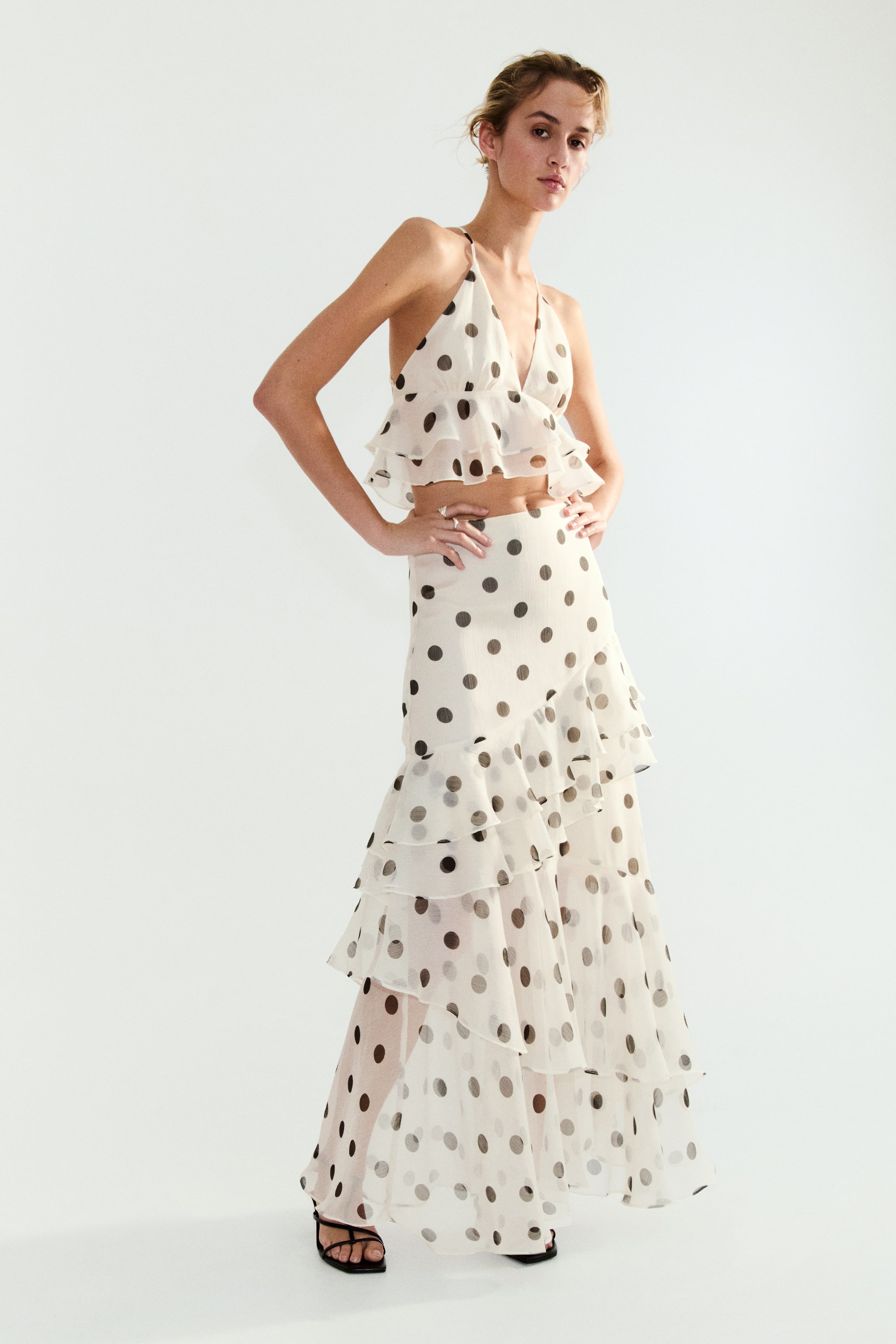 View larger image: Flounced skirt - White/Spotted - Ladies | H&M 1