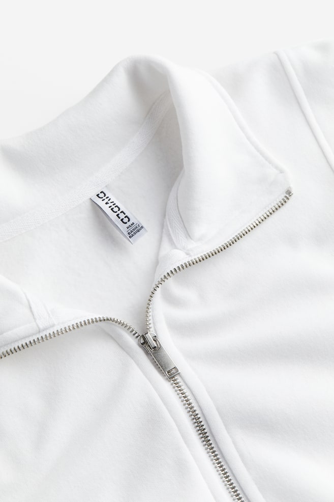 Zip-top sweatshirt - White/Black - 4