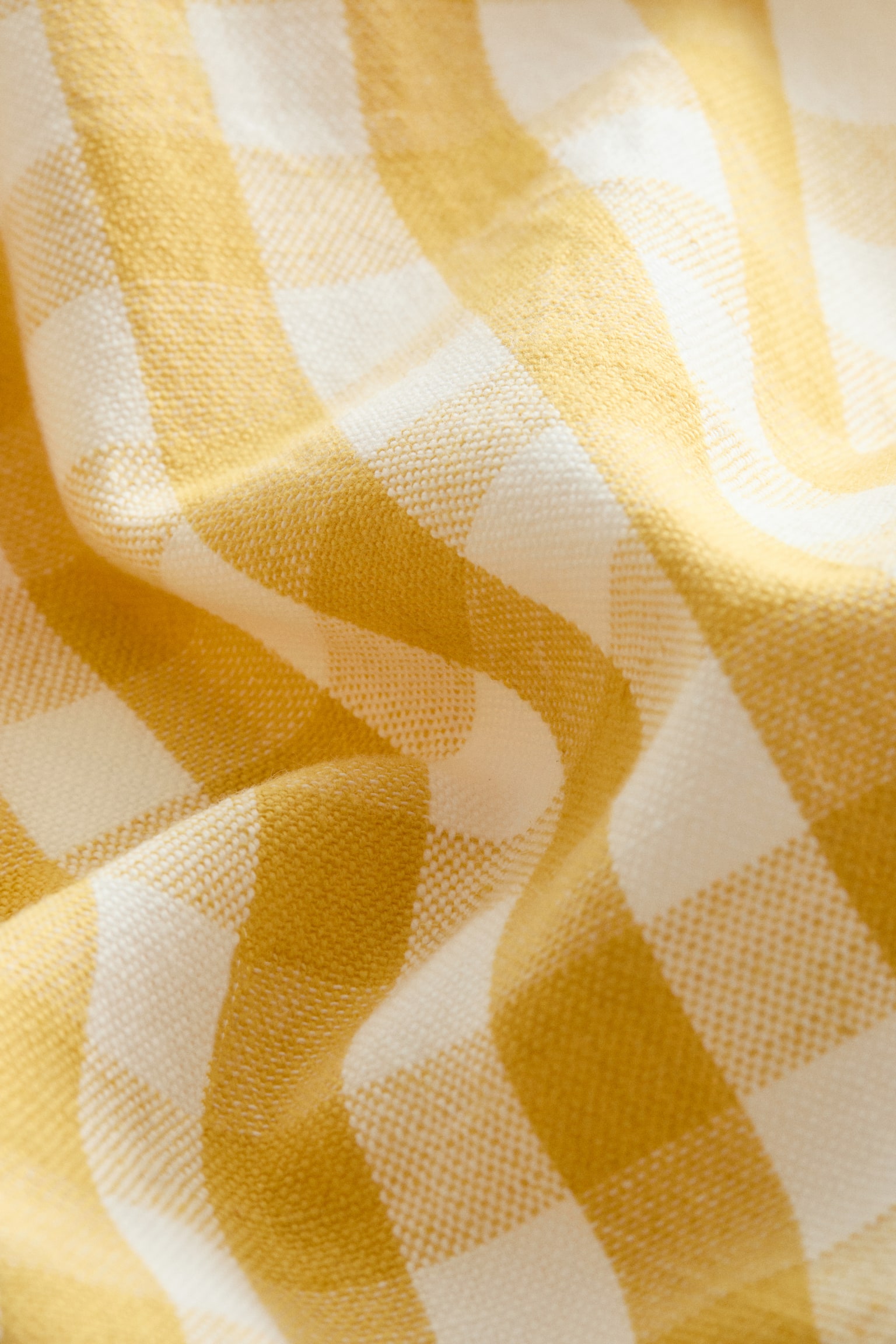 4-pack Servilletas de algodón - Amarillo/Cuadros Gingham/Amarillo/Rayado/Terracota/Cuadros Gingham/Terracota/Franjas/Café oscuro/Cuadros Gingham - 3